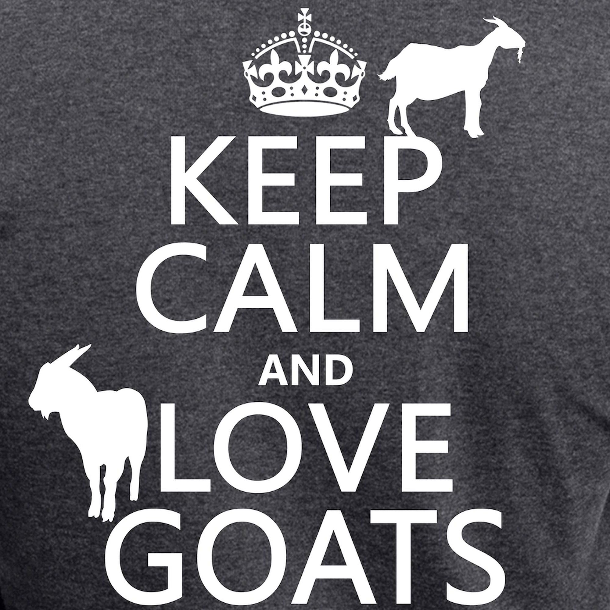 Keep Calm And Love Goats Women's Pajama Set - Cozy Charcoal Lounge Pajamas for Women - Perfect for Sleepwear, Relaxing at Home & Gift Giving