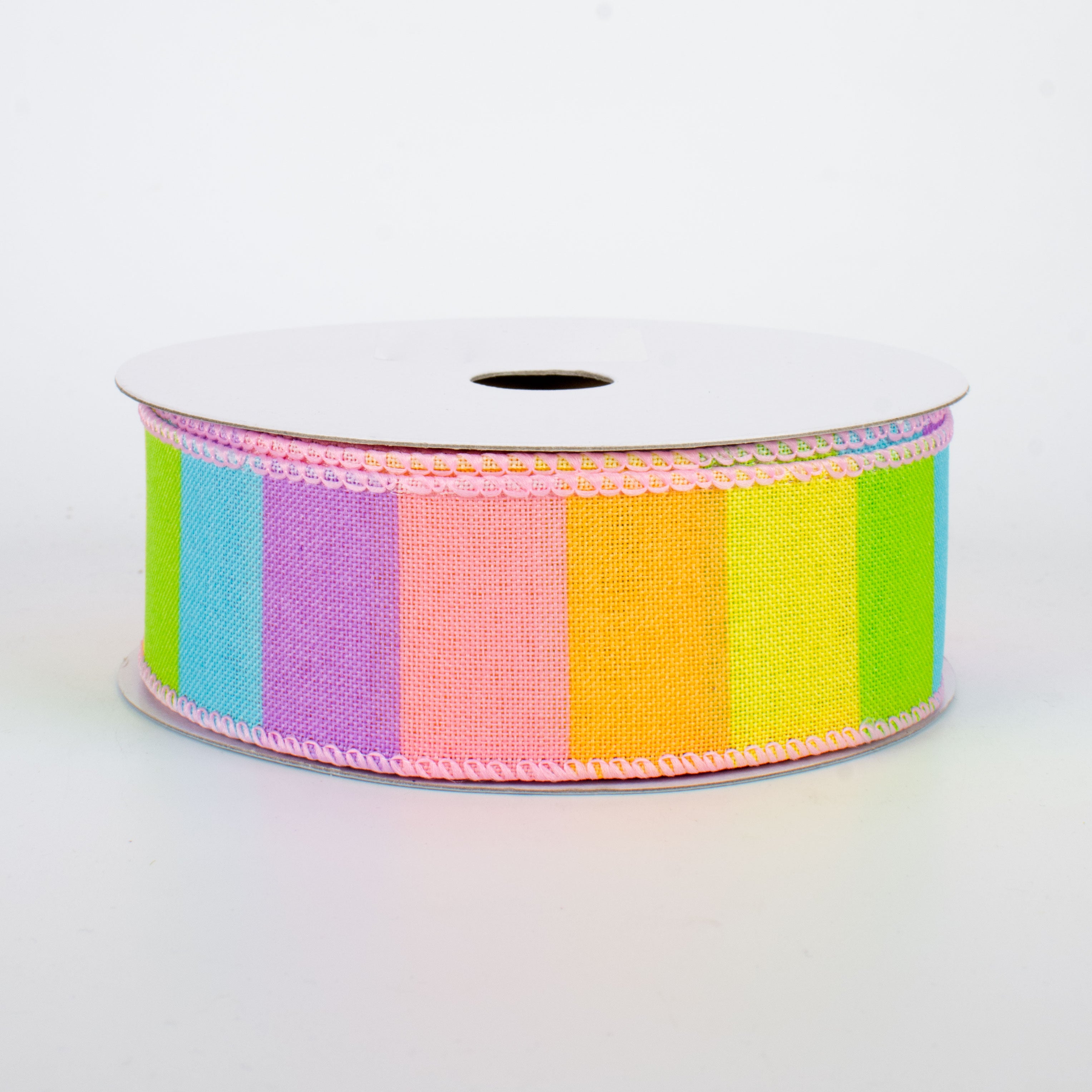 1.5 Inch Horizontal Rainbow Ribbon - 10 Yards Bulk Roll for Gift Wrapping, Party Decorations, DIY Crafts & Scrapbooking