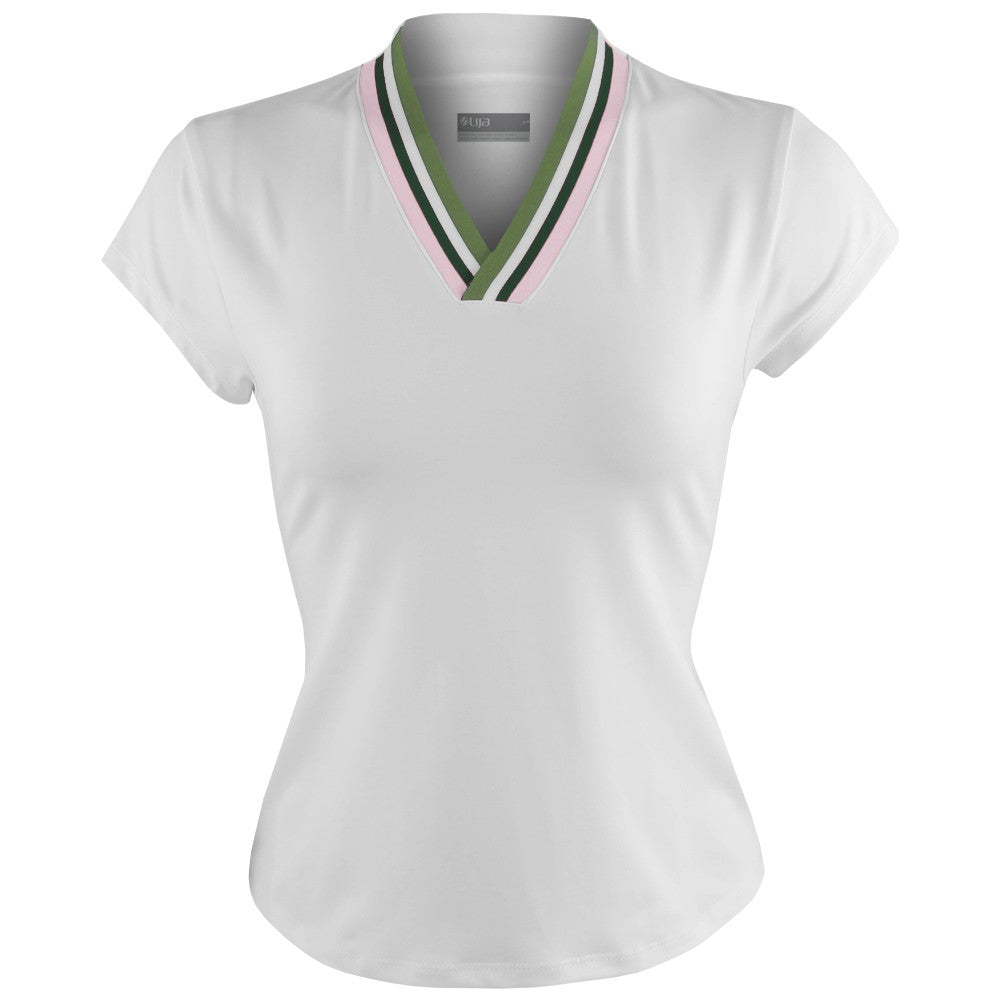 Lija Women's Don't Stop Me Now Triumph Top - White & Multicolor Workout Shirt for Running, Yoga & Gym Training