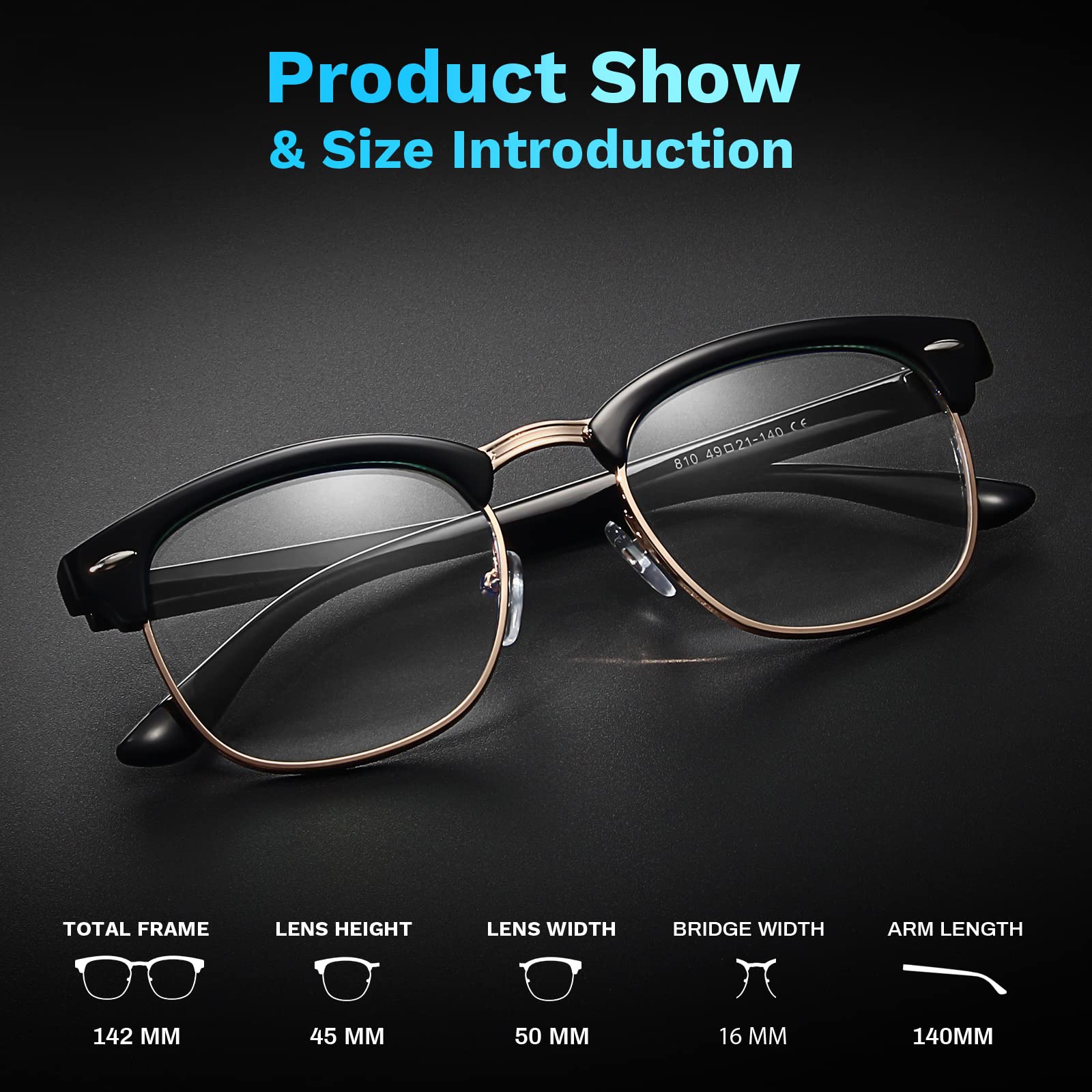 Racico Blue Light Blocking Glasses for Men & Women - Anti-Blue Ray Gaming & Computer Glasses for Eye Protection