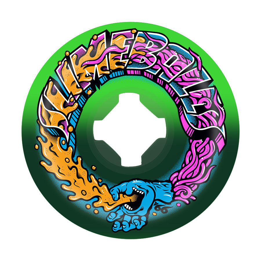 56mm 99a Green Black Slime Balls Speed Wheels - Perfect for Longboard, Skateboard & Cruiser - High Performance for Smooth Rides & Tricks