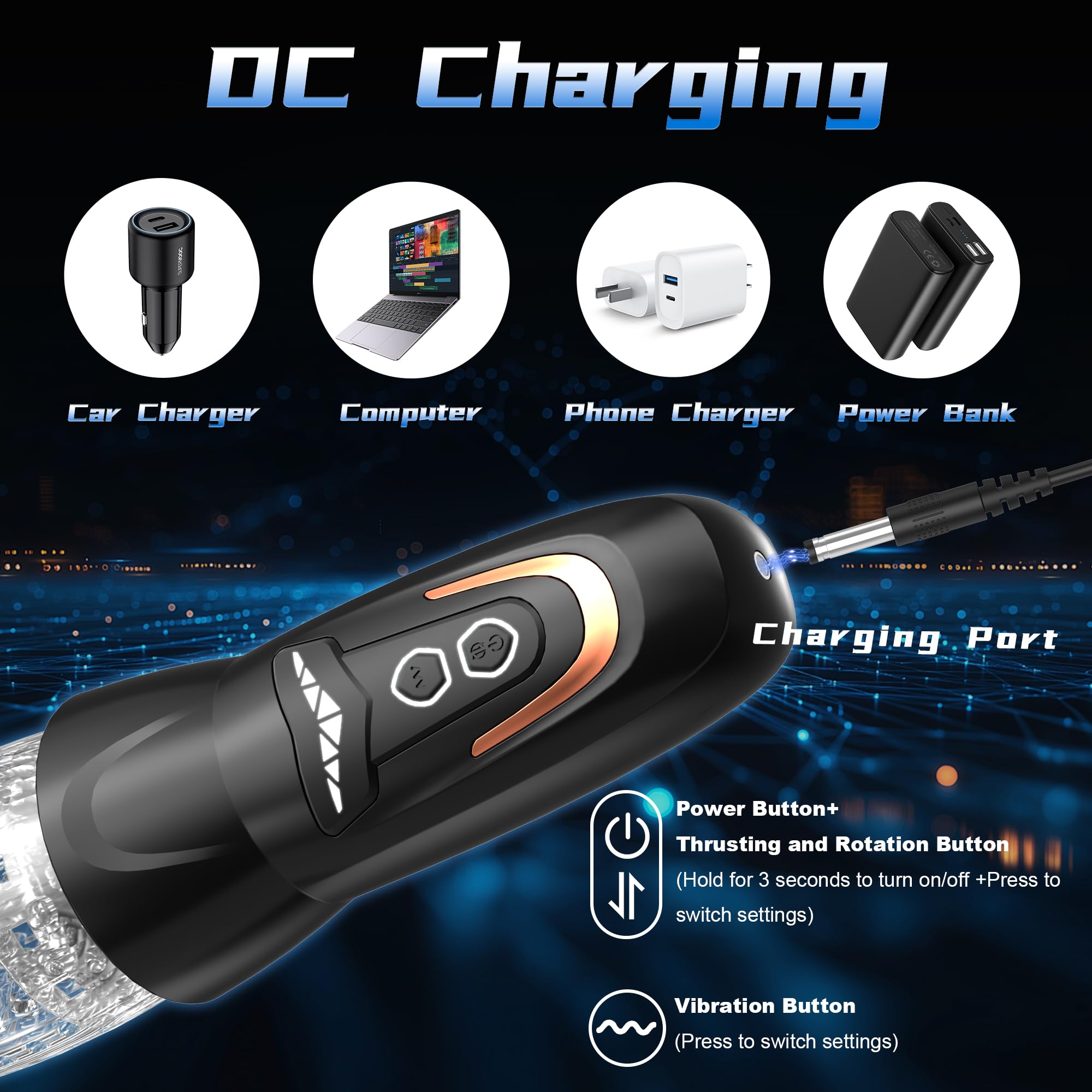 3-in-1 Automatic Male Masturbator with 8 Thrusting Modes & 10 Vibrations - APP Controlled Adult Sex Toy for Men, Realistic Penis Vibrator & Male Stroker - Perfect for Solo Play, Couples Fun & Discreet Pleasure