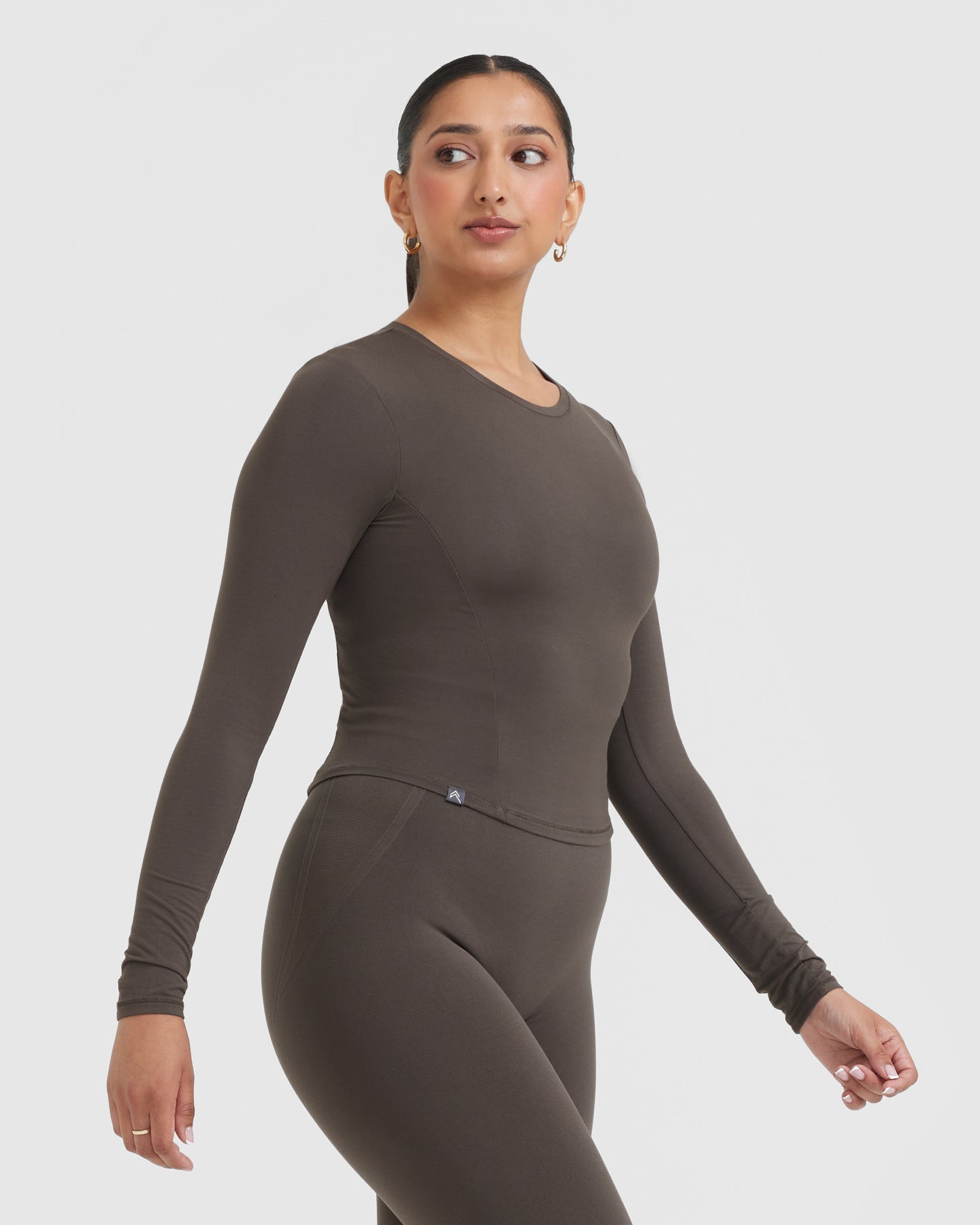 Mellow™ Soft Mid Long Sleeve Top for Women | Deep Taupe | Comfortable Casual Shirt for Everyday Wear, Office & Outings