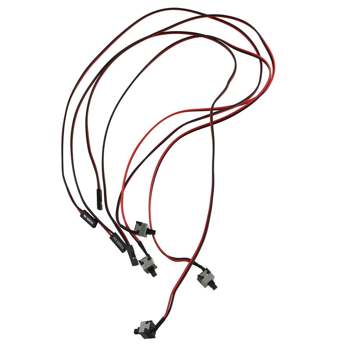 E-outstanding ATX Computer Power Switch - 4PCS 50cm 2Pin PC Case Power Button Cable with Reset Switch for Motherboard Jumper - Perfect for PC Builds, Case Mods & Computer Repairs