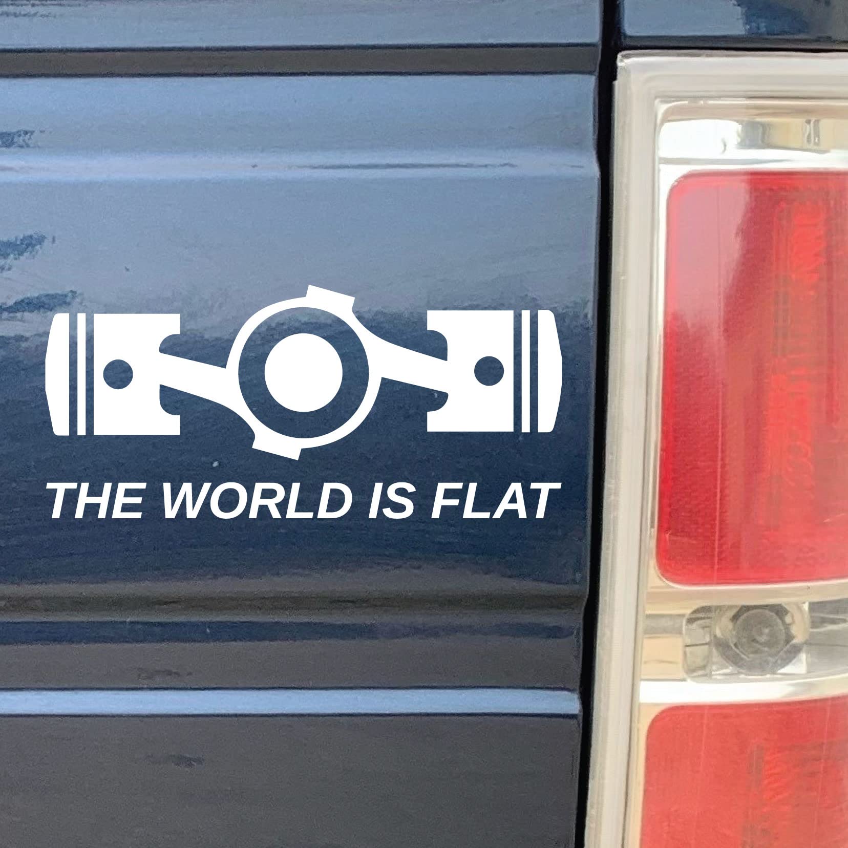 Premium Vinyl Bumper Sticker - 'The World is Flat' Design for Cars, Trucks, Laptops & Walls - 6-Year Outdoor Permanent Decal - Easy Application on Any Smooth Surface (White, 1 Pack) - Perfect for Road Trips, Office Decor & Personalizing Vehicles