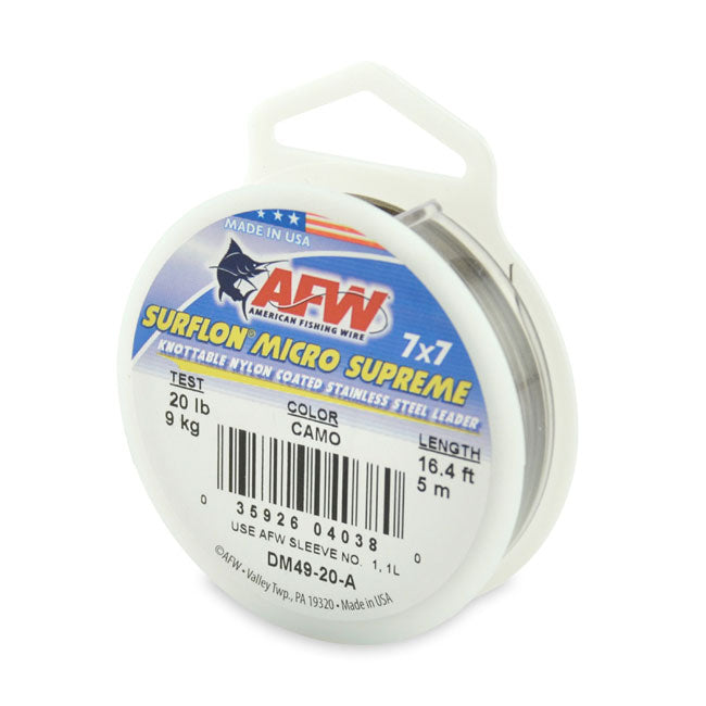 AFW 7x7 Nylon Coated Surglon Micro Supreme Knottable Wire - Strong Fishing Leader Line for Saltwater & Freshwater Angling, DIY Jewelry Making, and Craft Projects