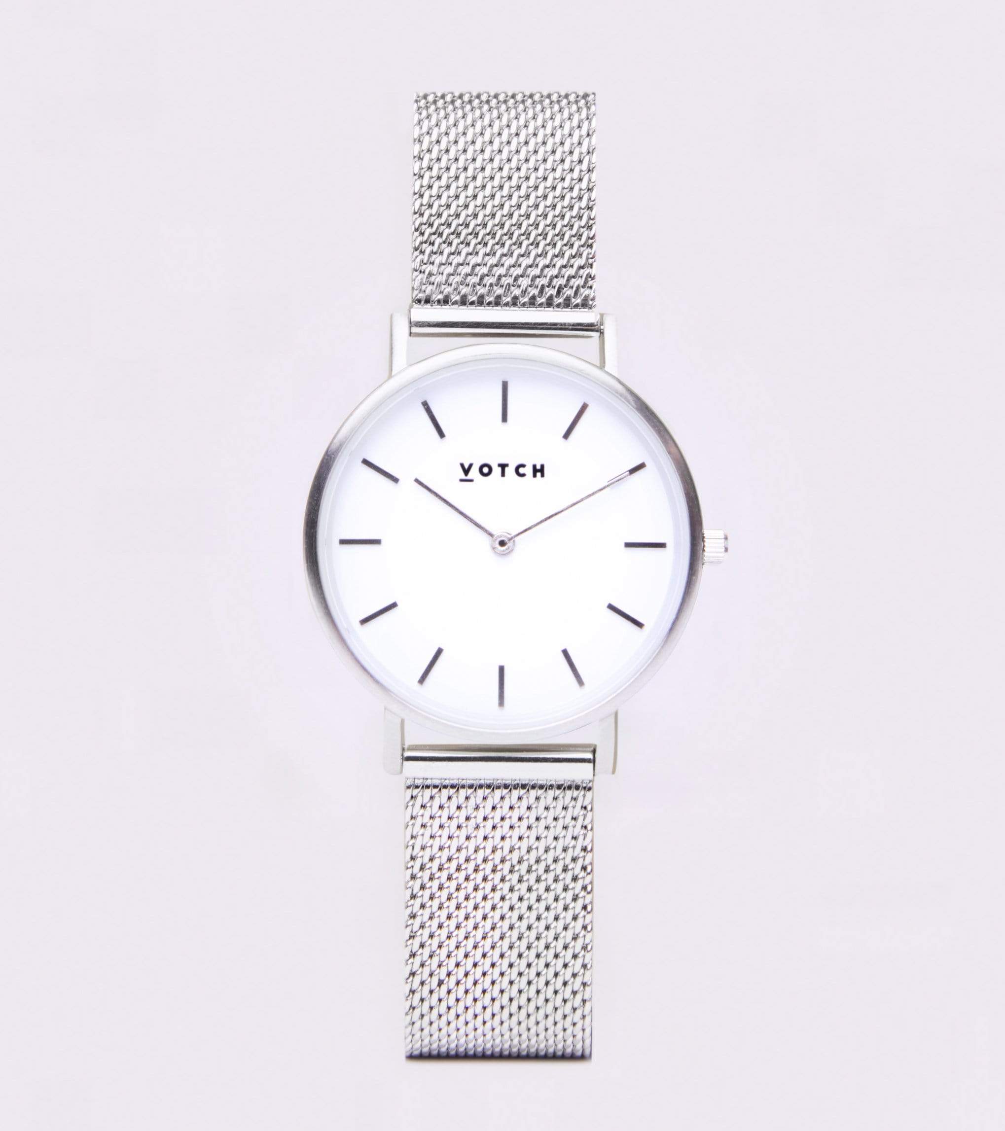 Elegant Silver & White Dial Petite Watch with Silver Mesh Strap - Perfect for Women's Fashion Accessories & Everyday Wear