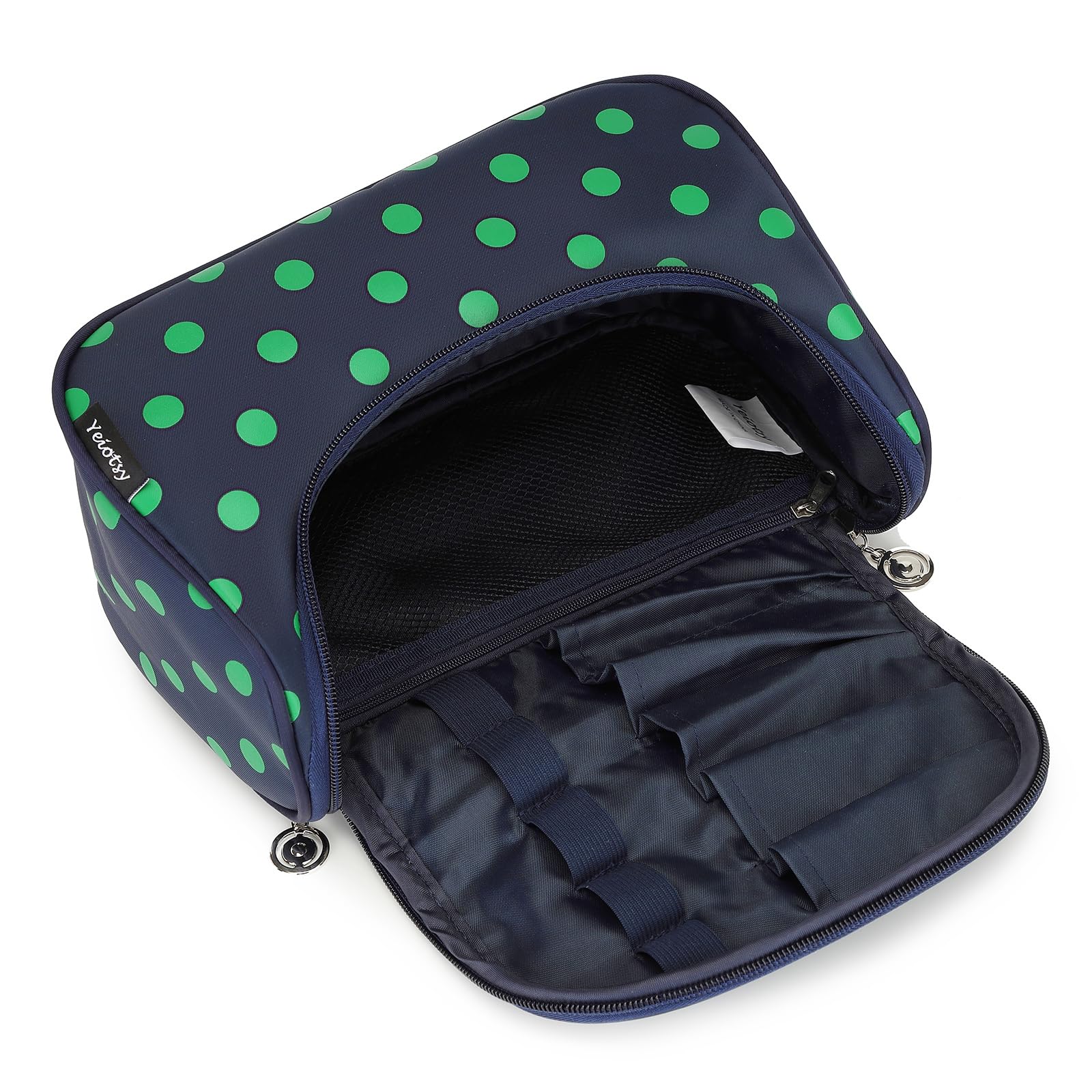 Yeiotsy Waterproof Cosmetic Bag for Women - Polka Dots Travel Makeup Organizer & Toiletry Pouch - Perfect for Travel, Gym, and Daily Essentials Storage