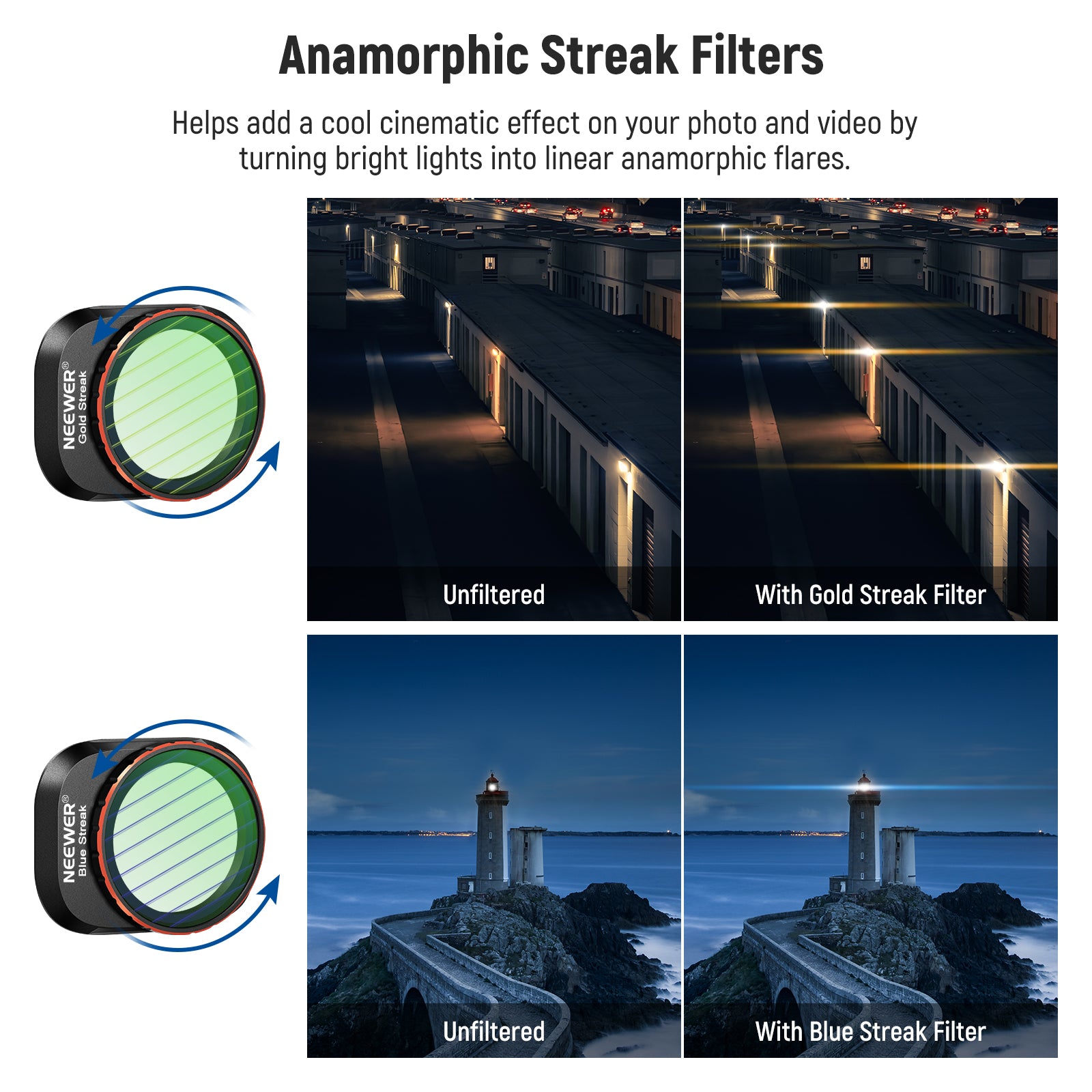 NEEWER FL 32 4-Pack ND & Effect Filter Kit for DJI Mini 4 Pro Drone - Enhance Aerial Photography with Variable Light Control for Sunny Days & Creative Effects