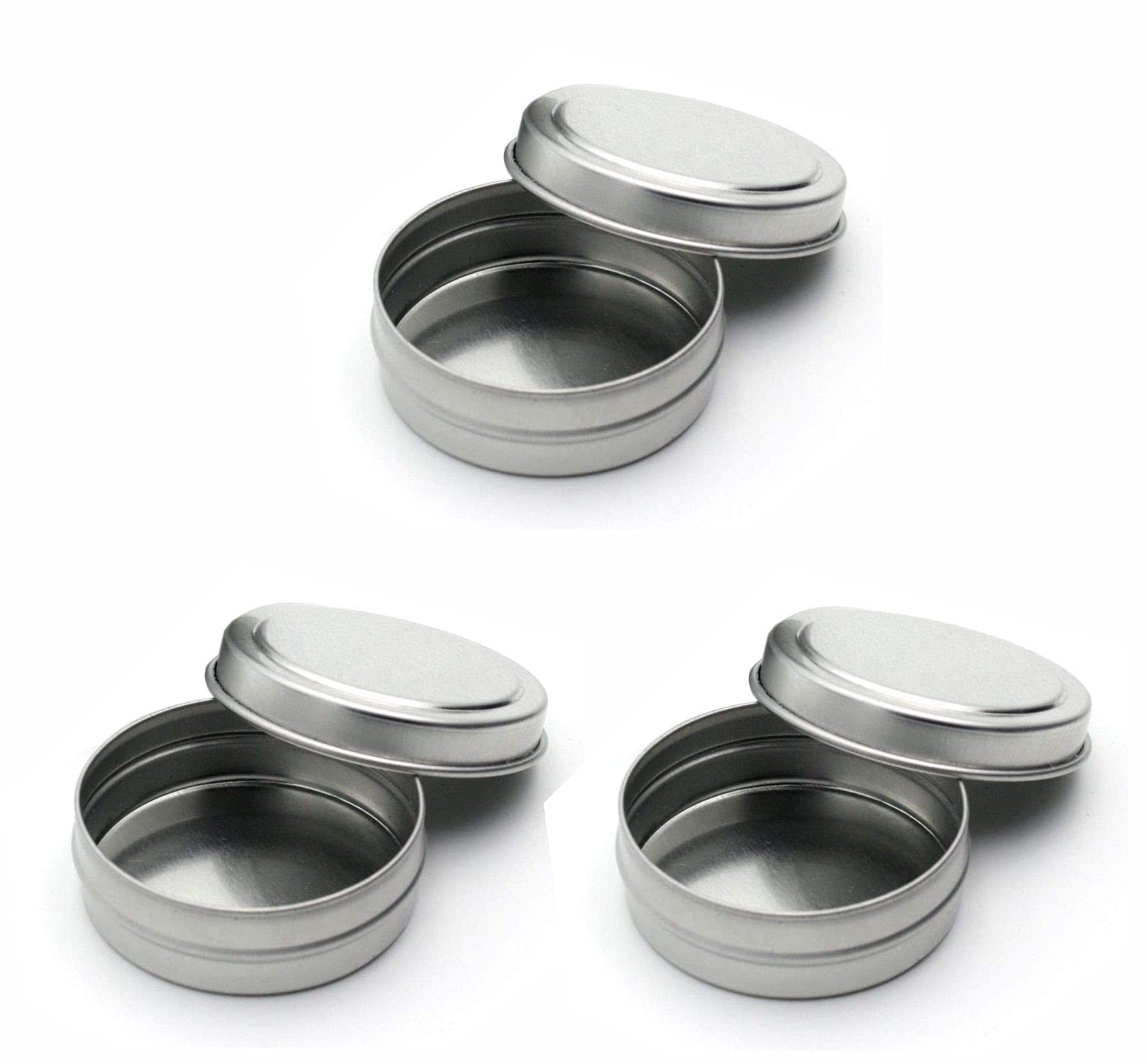 Premium Silver Metal Tins with Airtight Caps - 1/2 oz (0.59