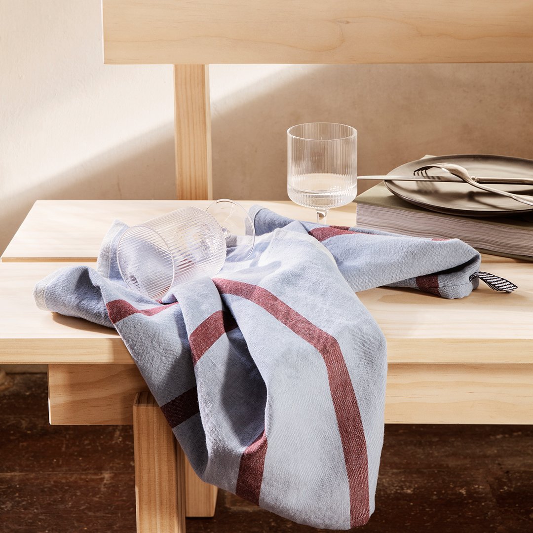 Ferm Living Hale Tea Towel - Premium Cotton Kitchen Towel for Drying Dishes, Cleaning & Decor - Perfect for Modern Kitchens & Home Decor