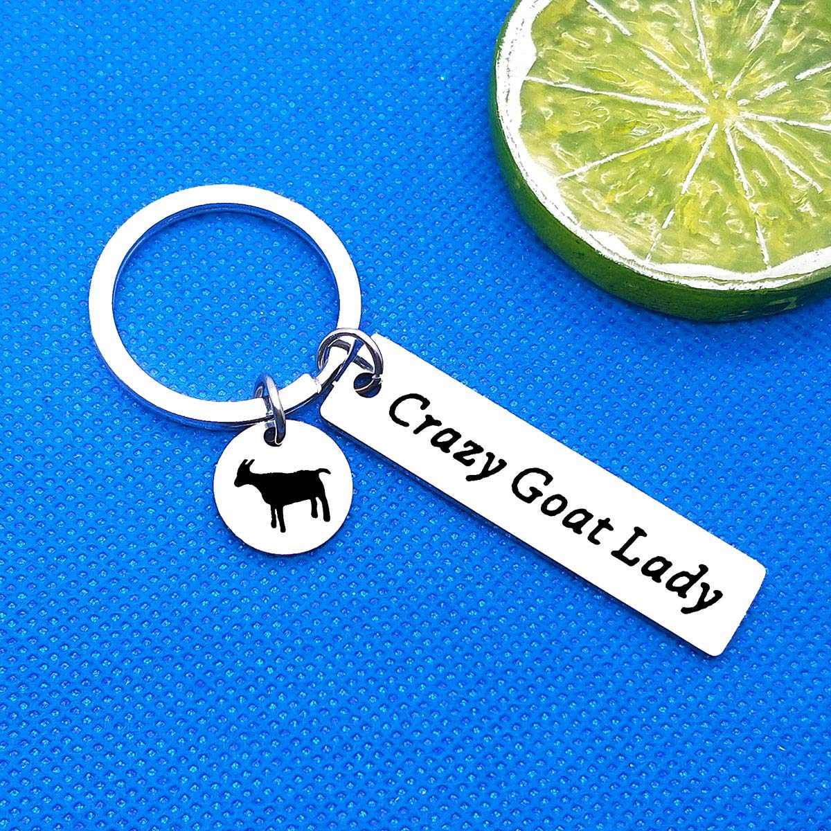 Goat Charm Keychain - Unique Goat Lover Gift for Women & Girls - Perfect for Crazy Goat Lady, BFF, Friends - Inspirational Graduation, Birthday & Christmas Gift - Great for Daily Use, Key Organization & Gift Giving