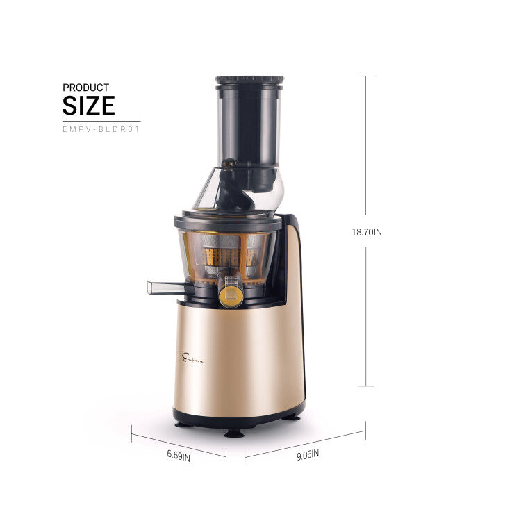 Empava Cold Press Slow Juicer in Gold (BLDR01) - Healthy Juice Extractor for Fruits & Vegetables - Perfect for Home, Gym & Office Use