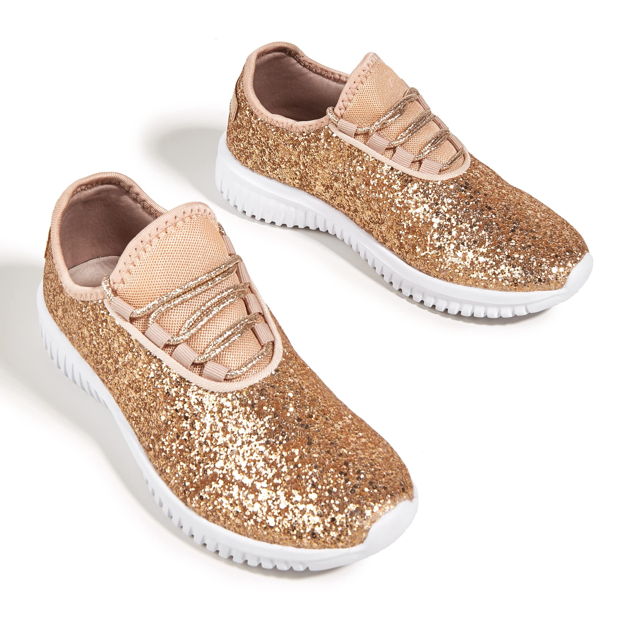 K KIP WOK Women's Fashion Glitter Sneakers - Slip On Running Shoes, Lightweight Tennis Walking Shoes for Women | Perfect for Gym, Workout, Casual Wear & Daily Comfort