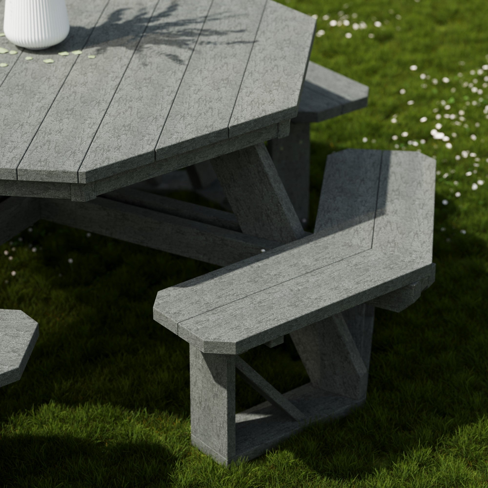 Heritage Octagon Picnic Table - 8-Person Outdoor Dining Set for Backyard, Patio, Garden, Park & Camping - Durable All-Weather Wooden Picnic Bench