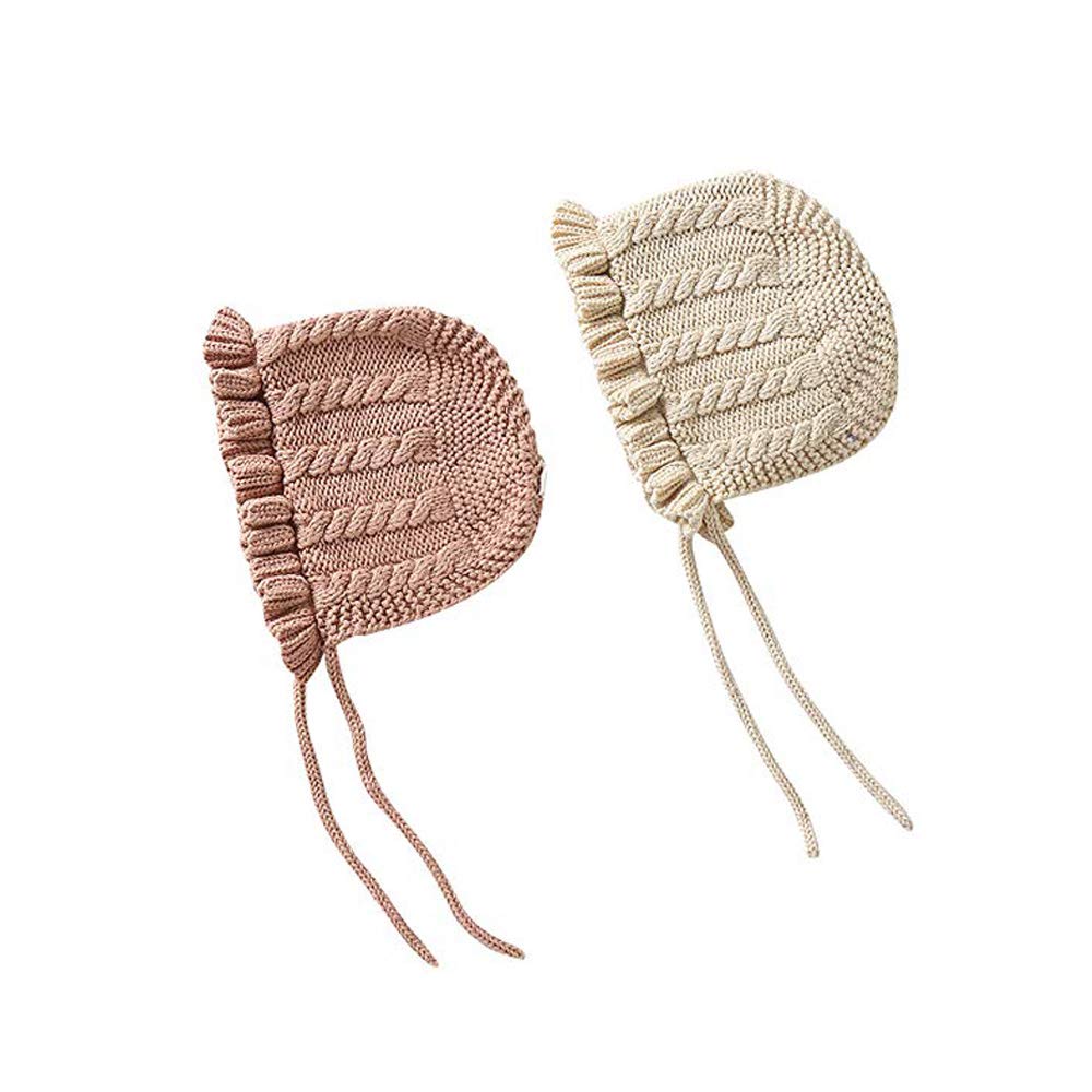 Vivobiniya Toddler Girl Flounce Knit Hat - Soft Baby Bonnet for Newborn to 8 Years - Perfect for Winter, Photoshoots & Outdoor Activities