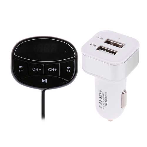 Bakeey Wireless Bluetooth FM Transmitter for Car - Hands-Free Calling, Music Streaming, TF Card Reader & Phone Charger - Perfect for Road Trips and Commuting