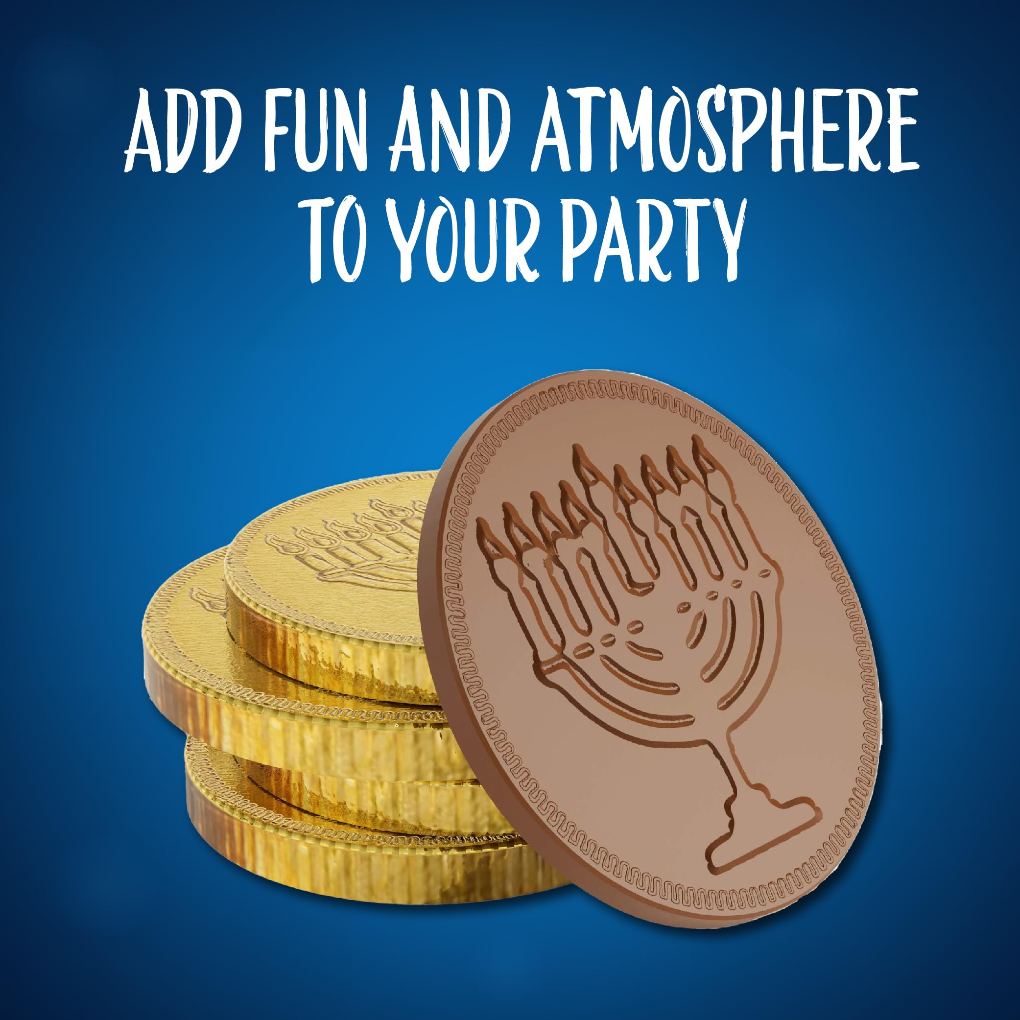 Hanukkah Gelt Milk Chocolate Gold Coins Candy - 90 Count (16 oz) Bulk Pack for Holiday Gifts, Party Favors & Jewish Celebrations