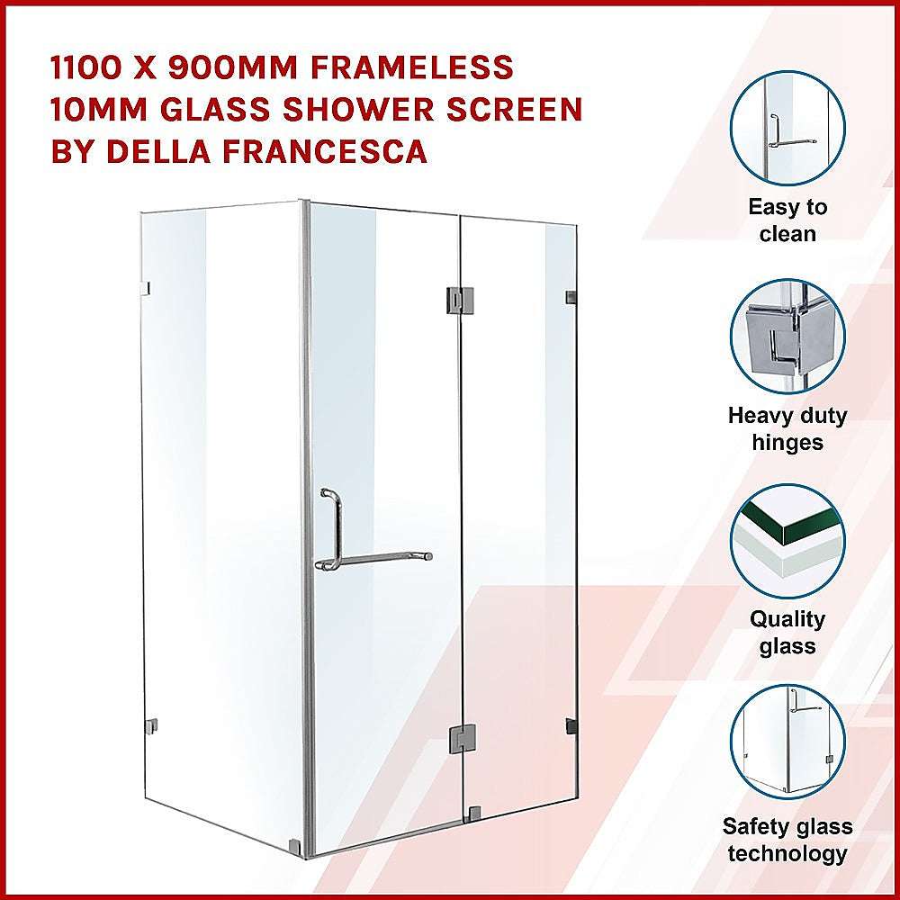 Frameless 10mm Glass Shower Screen 43.3