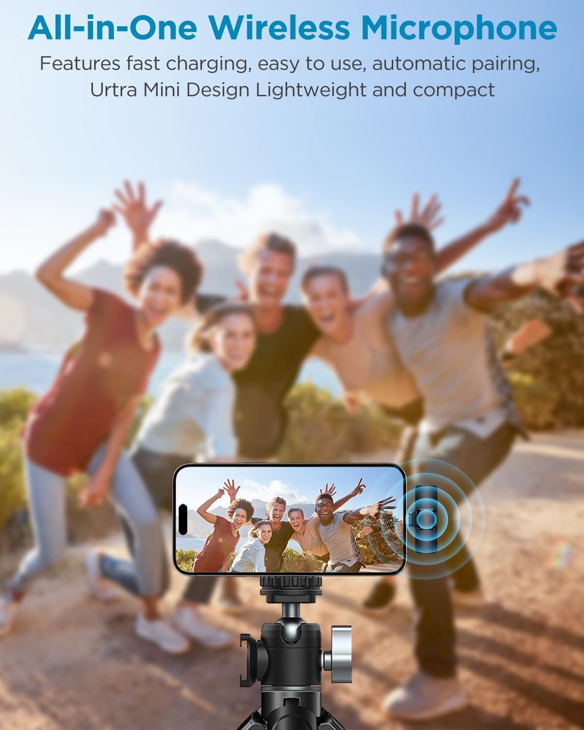 2 Pack Wireless Clip-on Microphone for iPhone 15 Series, iPad & Android - USB-C Lavalier Mic for Video Recording, YouTube, TikTok, Vlogging, Interviews - Perfect for Content Creators, Live Streaming & Podcasting