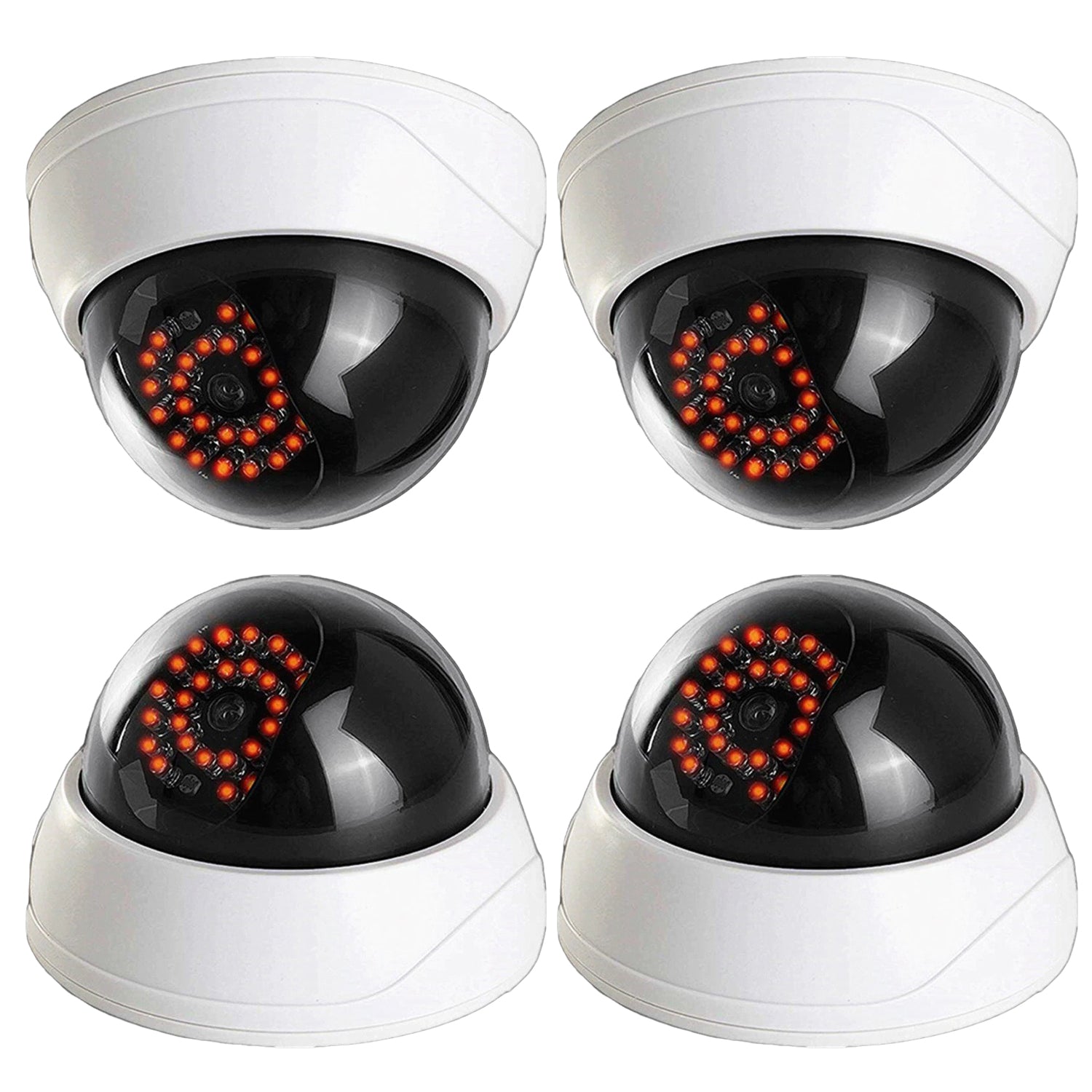 Dummy CCTV Dome Security Camera with 28 Red LED Lights - Fake Surveillance Camera for Home, Office & Business Security