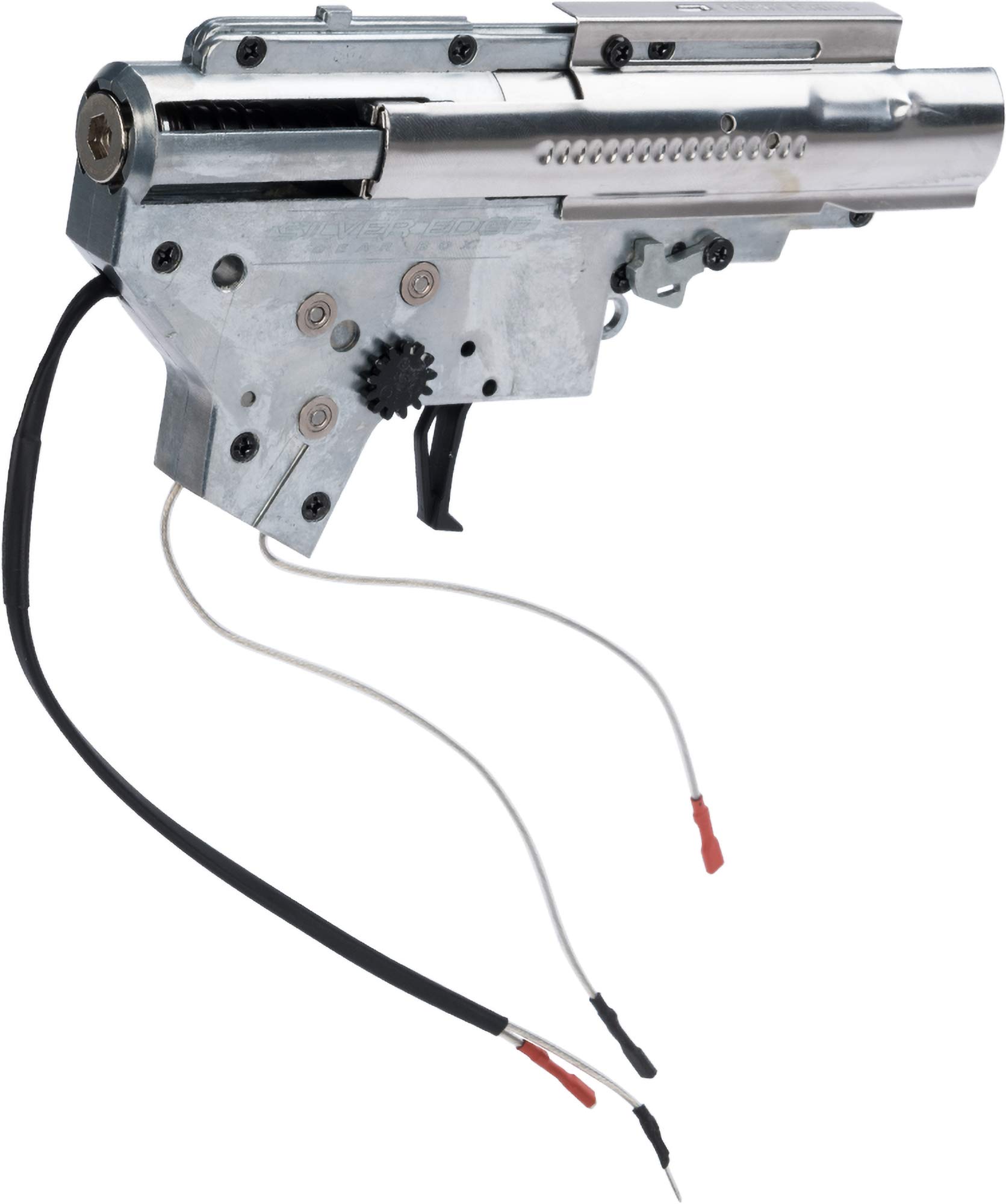 APS Silver Edge 8mm Ver.2 AEG Airsoft Gearbox - Rear Wired/Ambidextrous Design for M4/M16 Airsoft Rifles | Perfect for MilSim, Target Practice & Airsoft Battles