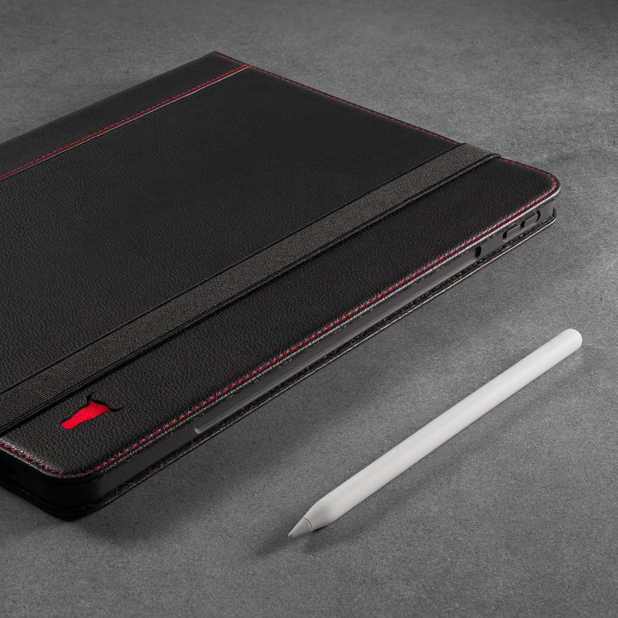 TORRO Genuine Leather iPad Pro 12.9 Case (6th/5th/4th Gen 2022 Model) with Stand, Apple Pencil Holder & Auto Wake/Sleep - Premium Protective Cover for Work, Travel & Home Office Use (Black)