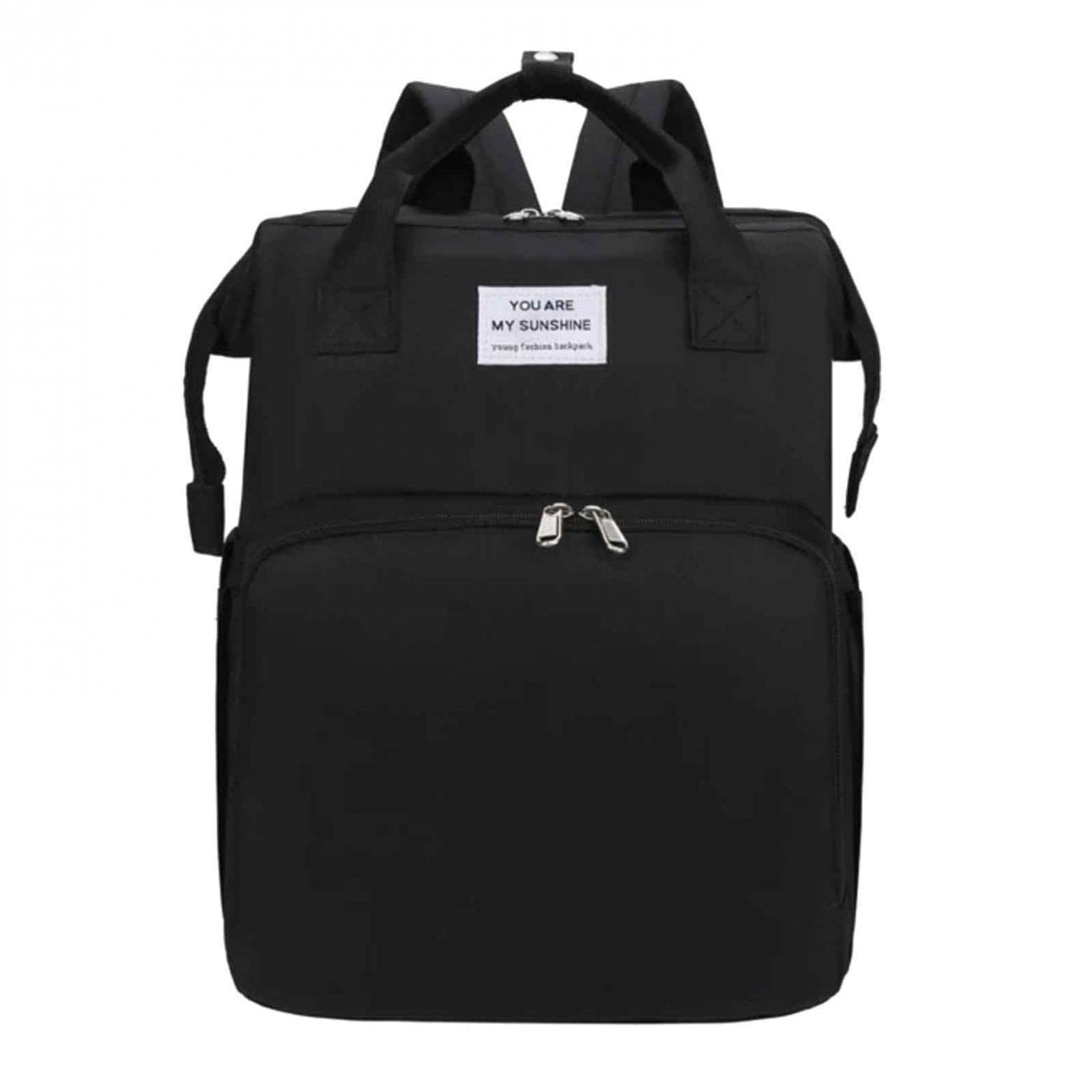 3 in 1 Diaper Bag Backpack with Foldable Crib - Portable Baby Changing Station for Travel, Includes Sunshade & Waterproof Mattress - Perfect for Airplane, Road Trips & Outdoor Adventures