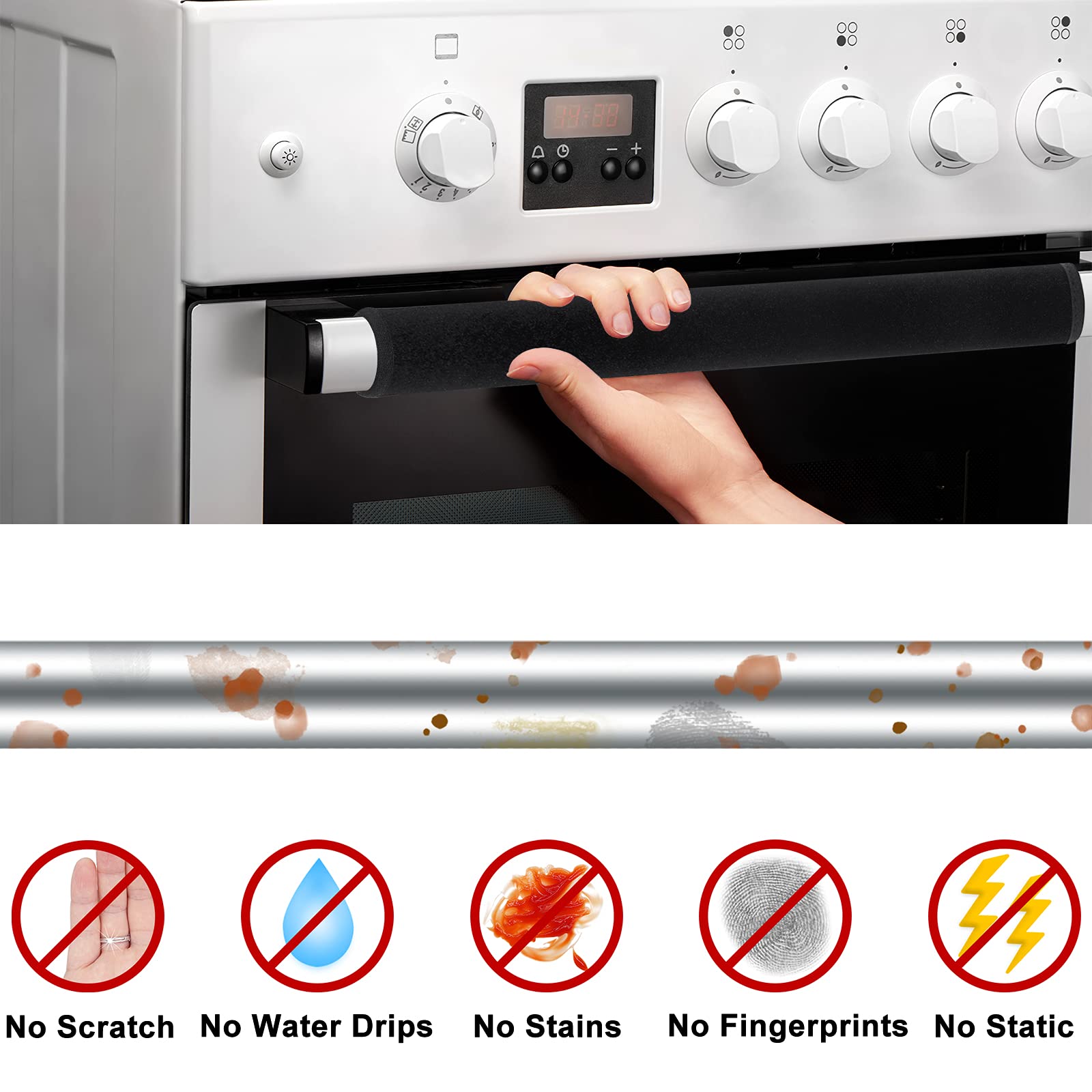 7-Piece Refrigerator Door Handle Covers Set - Non-Slip Kitchen Appliance Protectors for Fridge, Microwave & Dishwasher - Fingerprint & Stain Resistant - Keep Clean & Hygienic (Perfect for Home, Office & Restaurant Use)