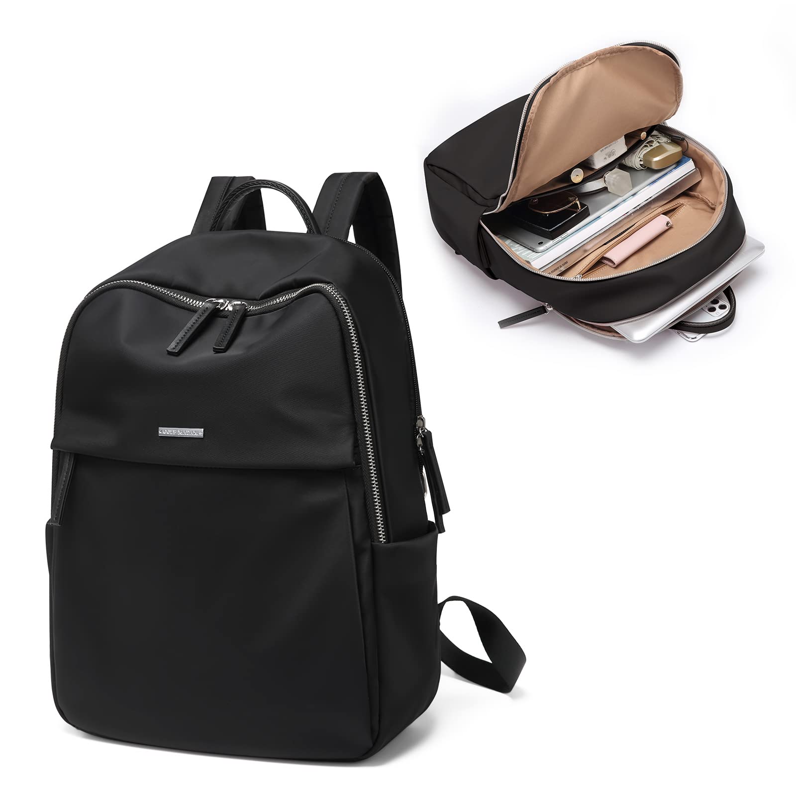 **Women's Water Resistant Laptop Backpack with Separate 15.6-Inch Laptop Compartment - Durable Travel, Work & College Computer Bag (Black) - Perfect for Commuting, Business Trips & Campus Life**