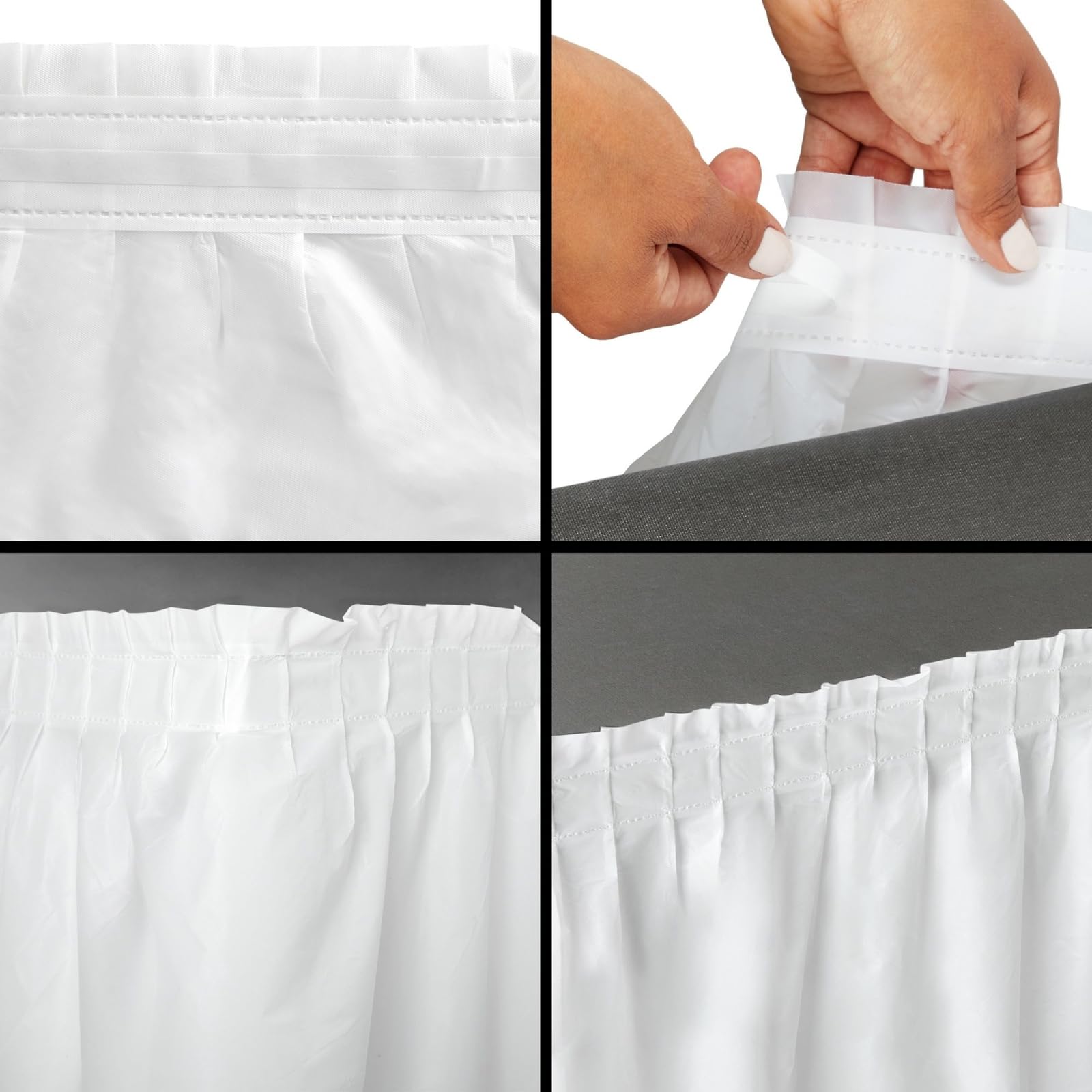 Juvale 6 Pack White Disposable Plastic Table Skirts for Rectangle Tables - 29