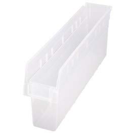 Clear Plastic Storage Bins with Lids - 23.63 x 4.38 x 8 Inches - Stackable Organizer Boxes for Home, Office, Closet & Pantry Organization - Perfect for Storing Toys, Clothes, Books & More