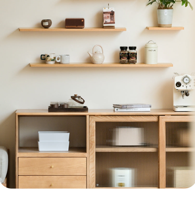 Solid Oak & Black Walnut Wood Wall Shelf - Rustic Bookcase for Home & Office - Perfect for Displaying Books, Decor & Plants in Living Room, Bedroom or Study