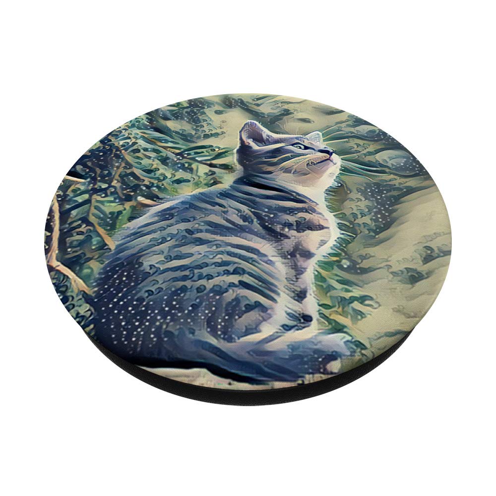 Artistic Cat The Great Wave Phone Grip - PopSockets Stand for iPhone, Samsung & Tablets | Japanese Wave Painting Design | Perfect for Work, Travel & Selfies