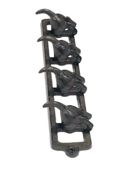 Vintage Cast Iron Dog Tail Hooks - Set of 4 Rustic Wall Mounted Coat Rack for Entryway, Kitchen, or Mudroom Organization | Midwest Craft House