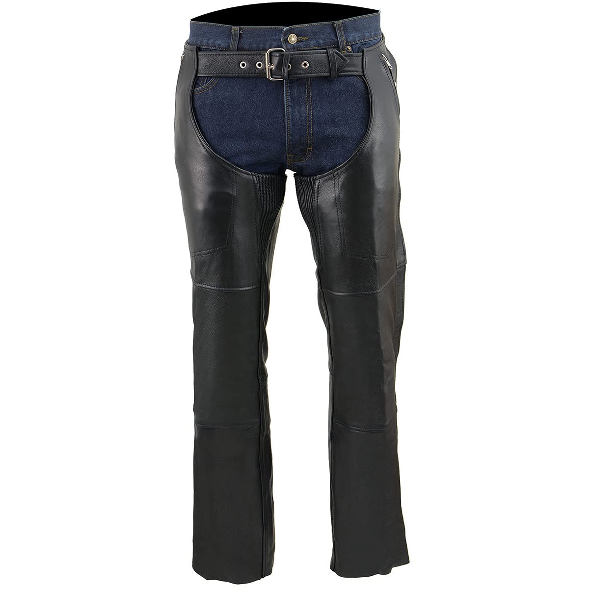 Milwaukee Premium Leather Motorcycle Chaps for Men - Thermal Lined Biker Chaps - Large Size for Comfort & Protection - Ideal for Cold Weather Riding & Long-Distance Motorcycle Trips