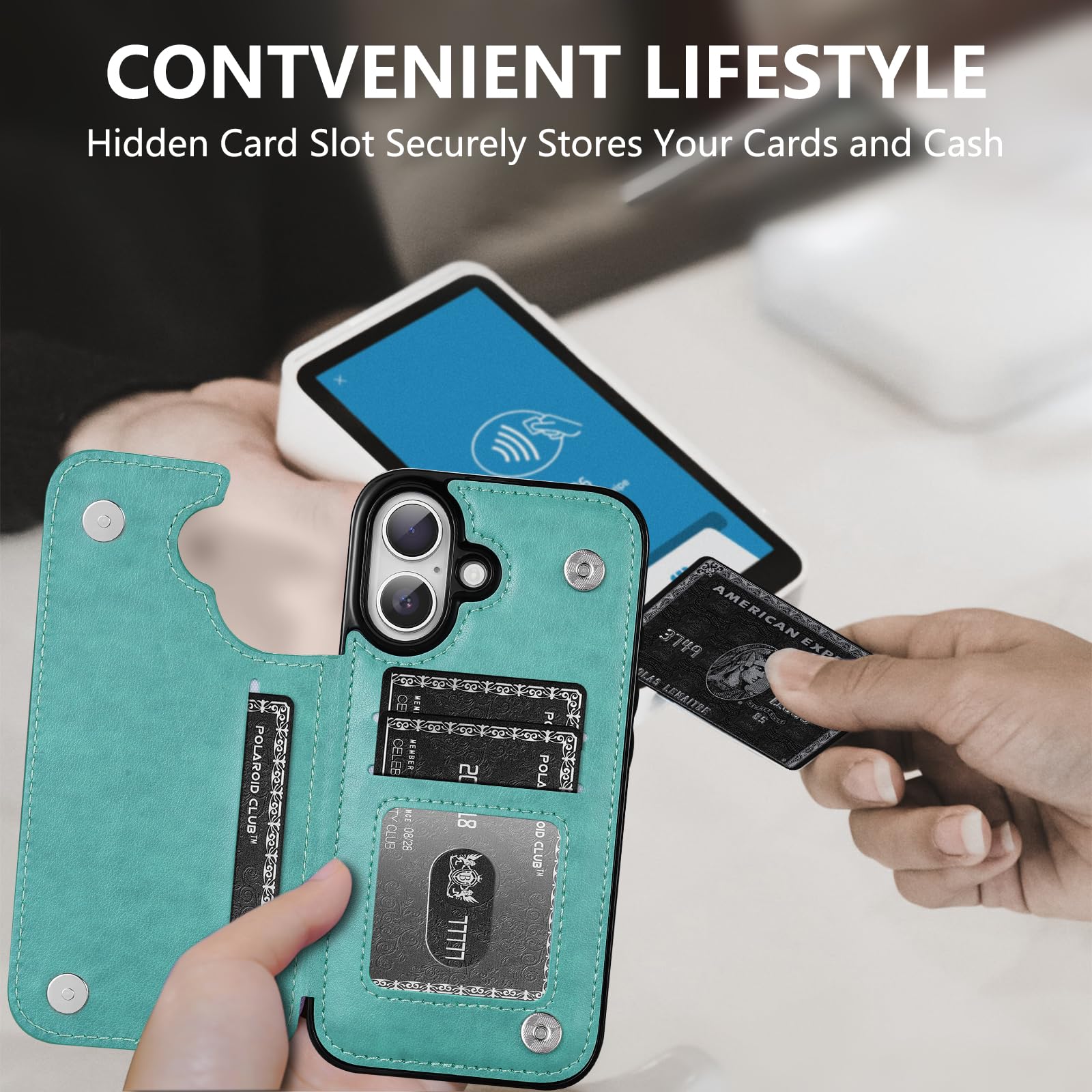 Korecase iPhone 16 Wallet Case with Credit Card Holder - PU Leather Magnetic Flip Cover for iPhone 16 6.1