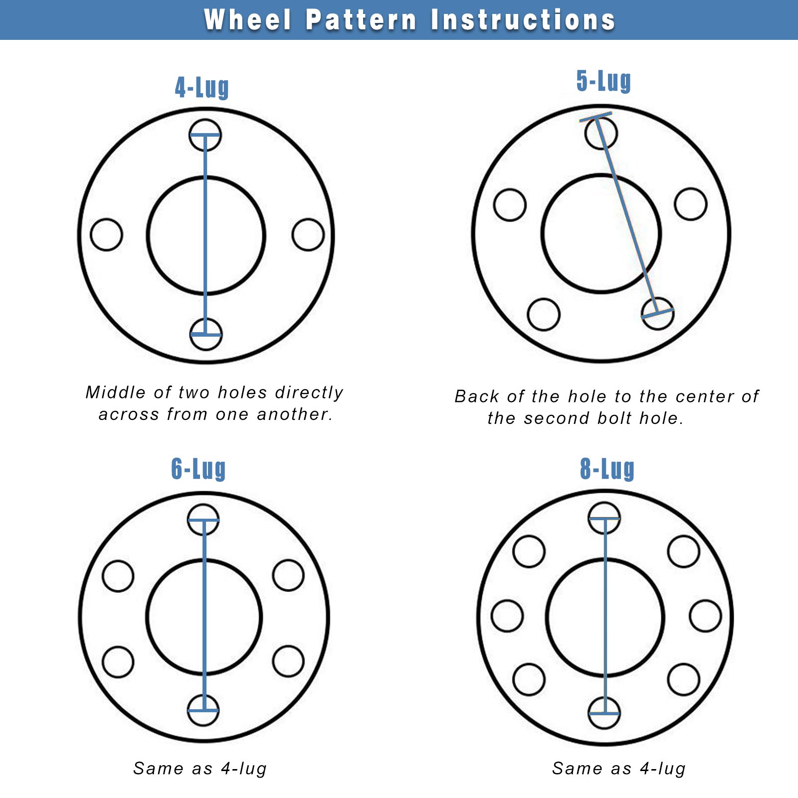 ECCPP 4-Pack 2-Inch 50mm Wheel Spacers 8x6.5 to 8x6.5 Bolt Pattern 8x165.1 to 8x165.1 Hub Centric - Compatible with Ram 2500/3500, Ford F250/F350 (9/16