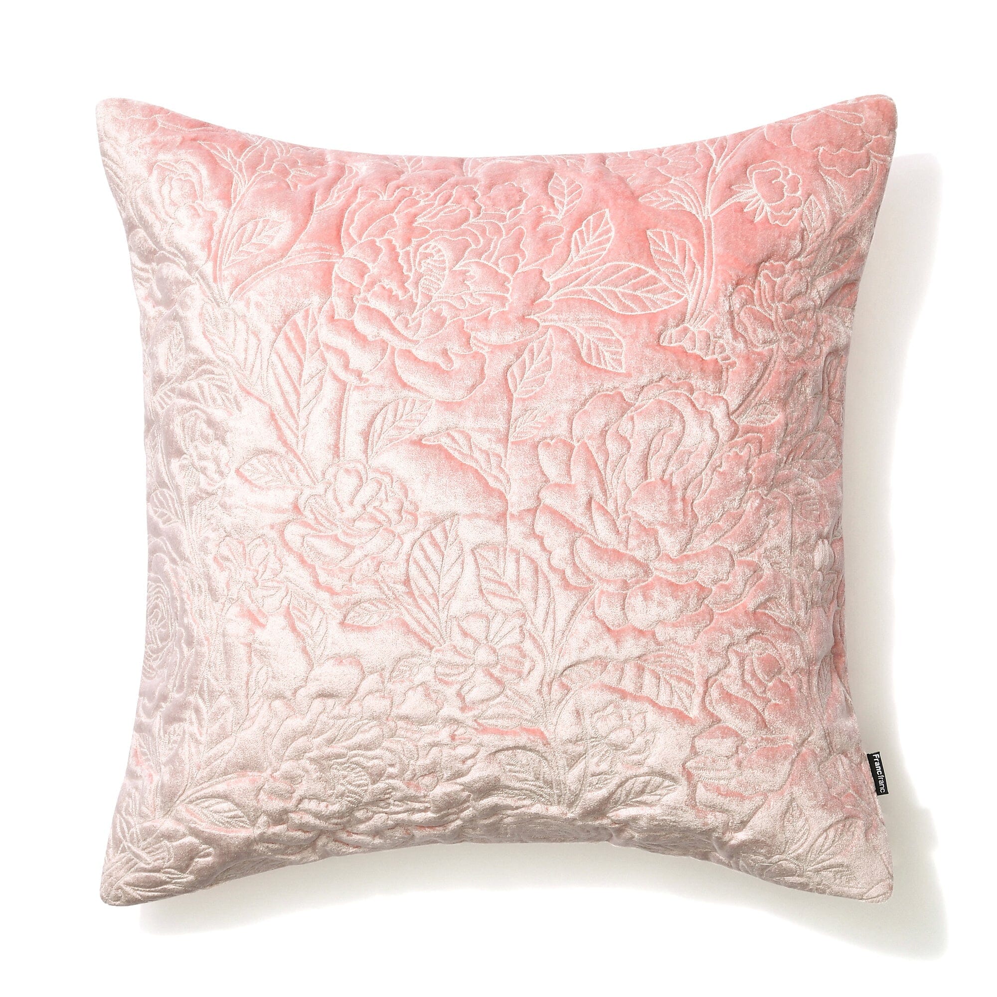 Pink Floral Quilted Cushion Cover 18x18 Inches - Soft Decorative Pillow Case for Sofa, Bed, Living Room & Home Decor