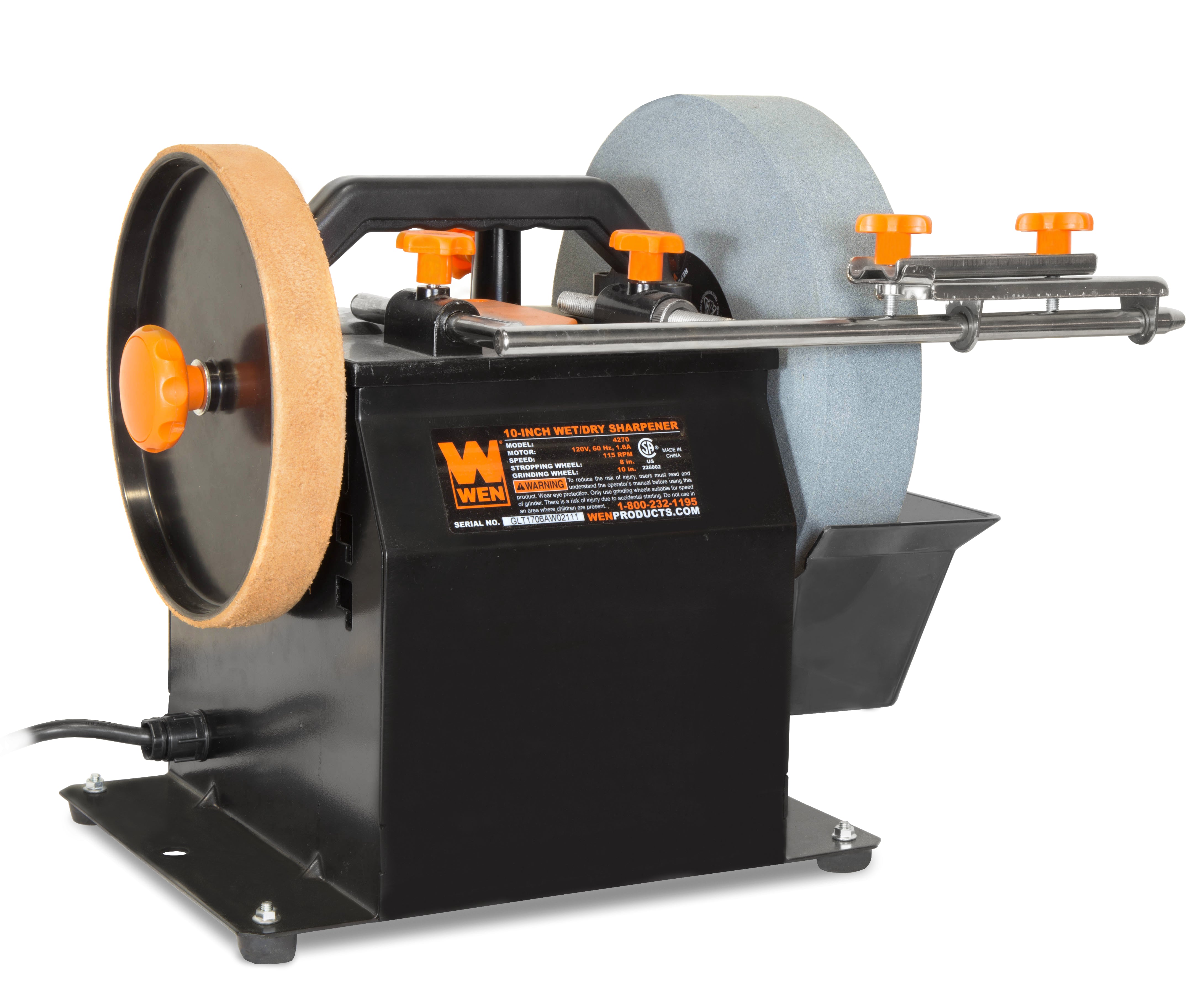 WEN BG4270T 10-Inch Two-Direction Water Cooled Wet/Dry Sharpening System - Professional Knife & Tool Sharpener for Kitchen, Workshop & Outdoor Use