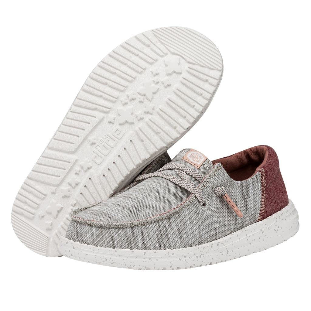 Hey Dude Wendy Youth Jersey Shoes - Lightweight & Comfortable Sneakers for Girls - Perfect for School, Play & Everyday Wear
