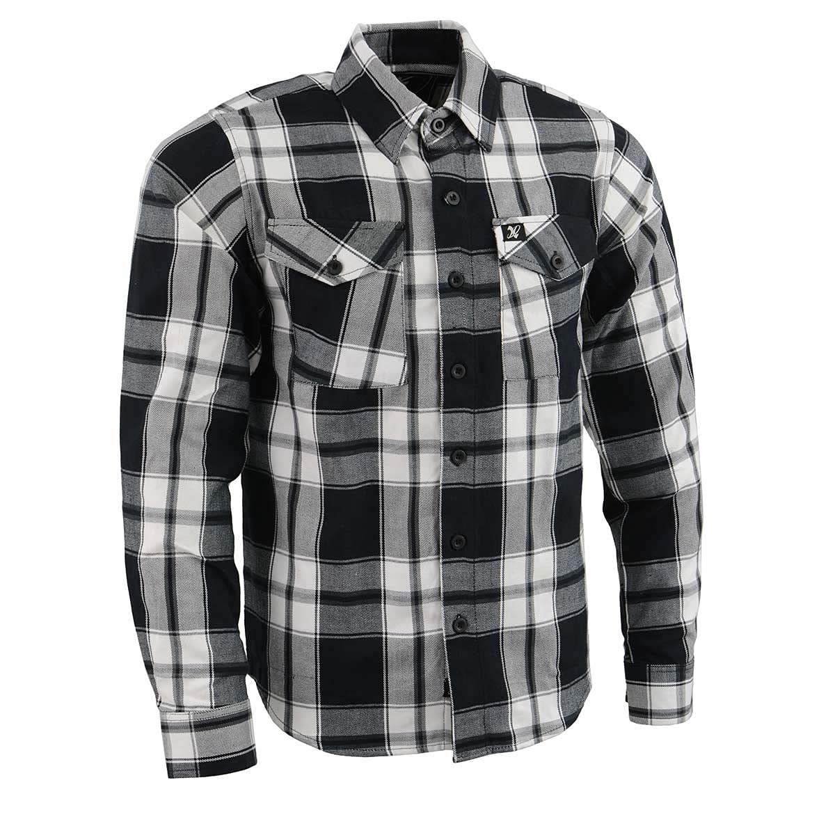 NexGen MNG11644 Men's Black & White Long Sleeve Cotton Flannel Shirt - Soft Plaid Button Down for Casual Wear, Outdoor Activities & Fall Layering