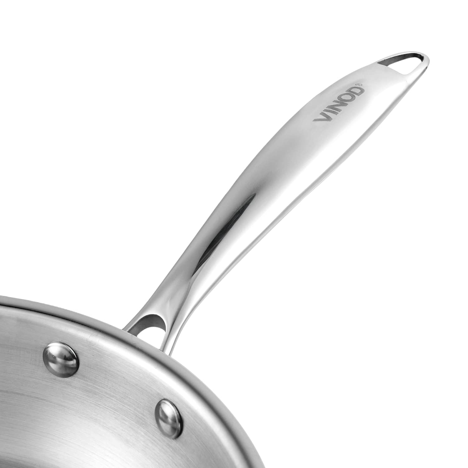 Vinod Platinum Triply Stainless Steel Cookware Set - 2 Piece Induction Base Combo (1.5L Deep Kadai with Lid & 20cm Fry Pan) | Durable 5-Year Warranty | Perfect for Indian Cooking, Stir Frying & Deep Frying | Ideal for Home Kitchens & Restaurants