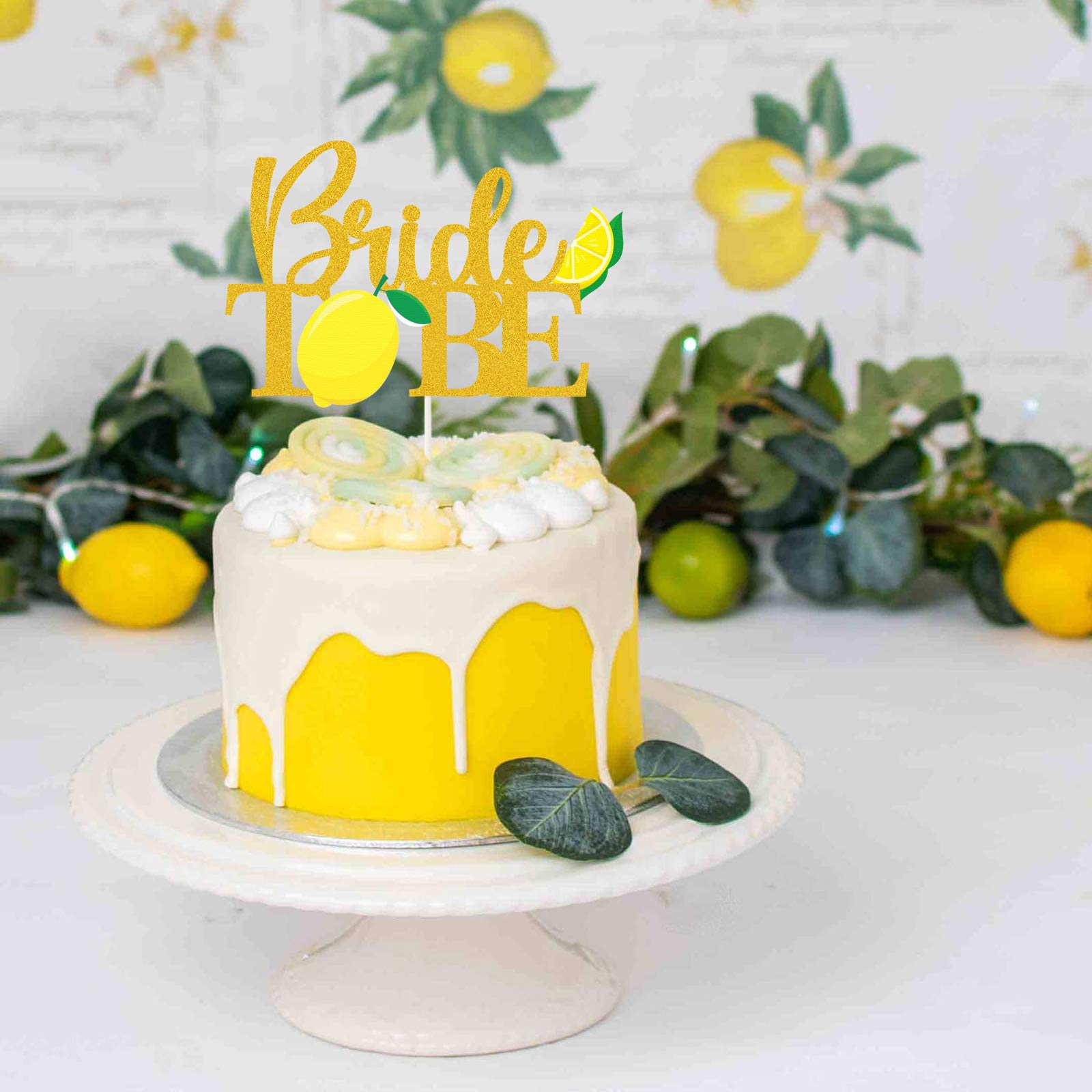 Gold Glitter Lemon Bride to Be Cake Topper - Elegant Bridal & Bachelorette Cake Decorations for Wedding Showers, Bridal Parties & Celebrations - Perfect for Wedding Cakes, Dessert Tables & Special Occasions