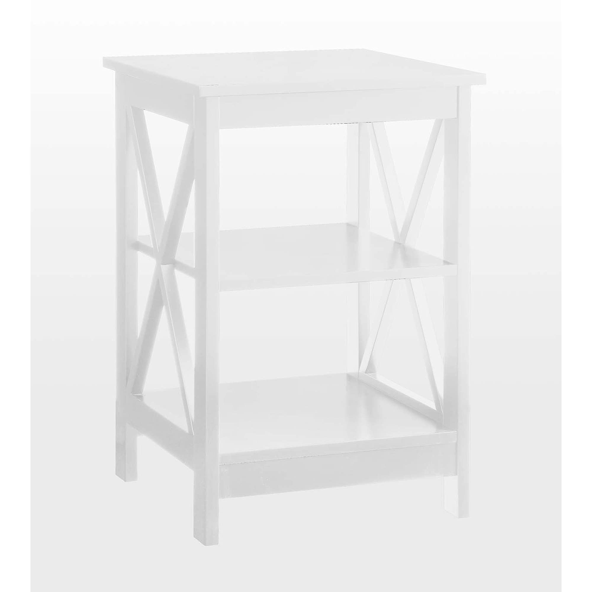 Ergode Oxford End Table with Shelves - Modern Side Table with Storage for Living Room, Bedroom & Office - Sturdy & Stylish Nightstand or Accent Table