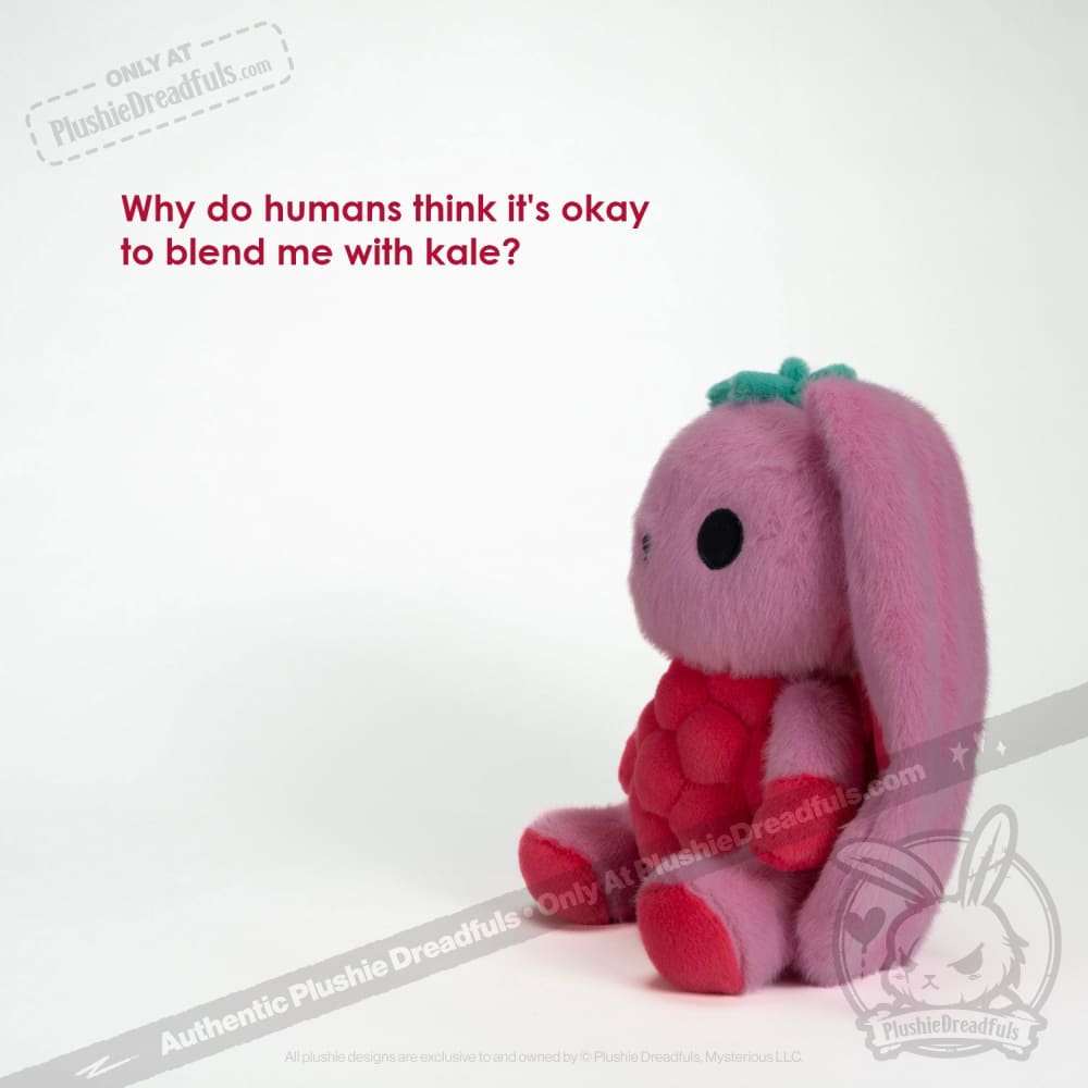 Plushie Dreadfuls Raspberry Bunny Stuffed Animal Toy - Soft Cuddly Bunny Plush for Kids, Gift & Home Decor