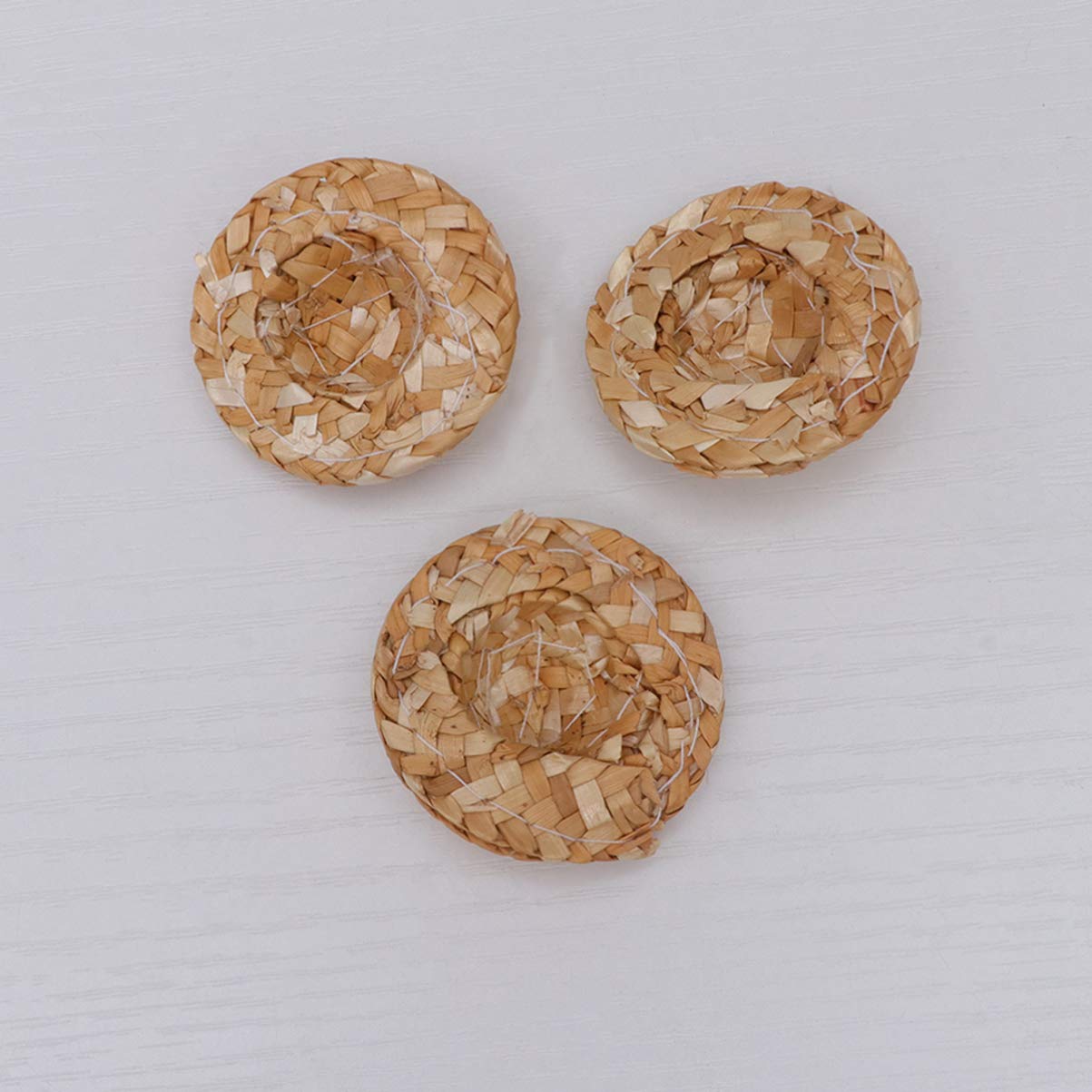 Mini Doll Straw Hat - 12pcs Handcraft Woven Cap for DIY Doll Toys (4cm) - Perfect for Doll Accessories & Crafting