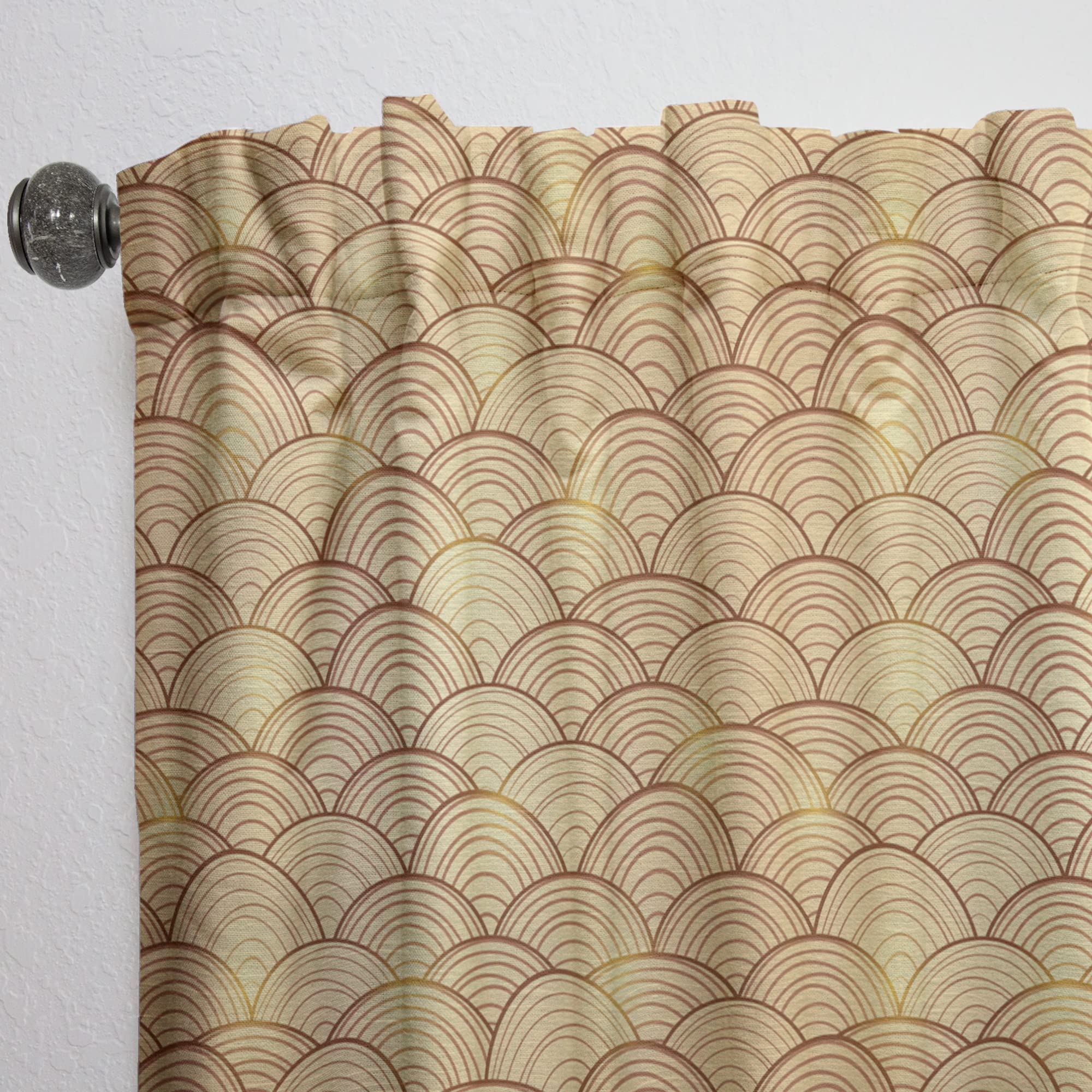 DesignQ Thermal Insulated Blackout Curtains - 'Golden Clouds in The Sky' Pattern - 52x84 Inch Single Panel for Bedroom & Living Room - Energy Saving, Noise Reducing, Home Decor