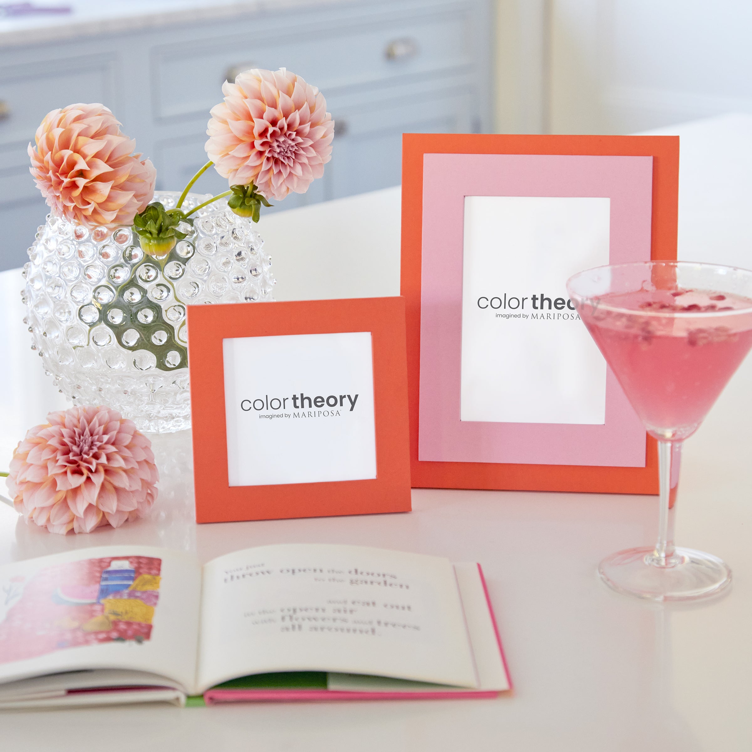 4x6 Pink and Tangerine Tiered Photo Frame - Perfect for Wedding, Baby Shower & Home Decor Displays