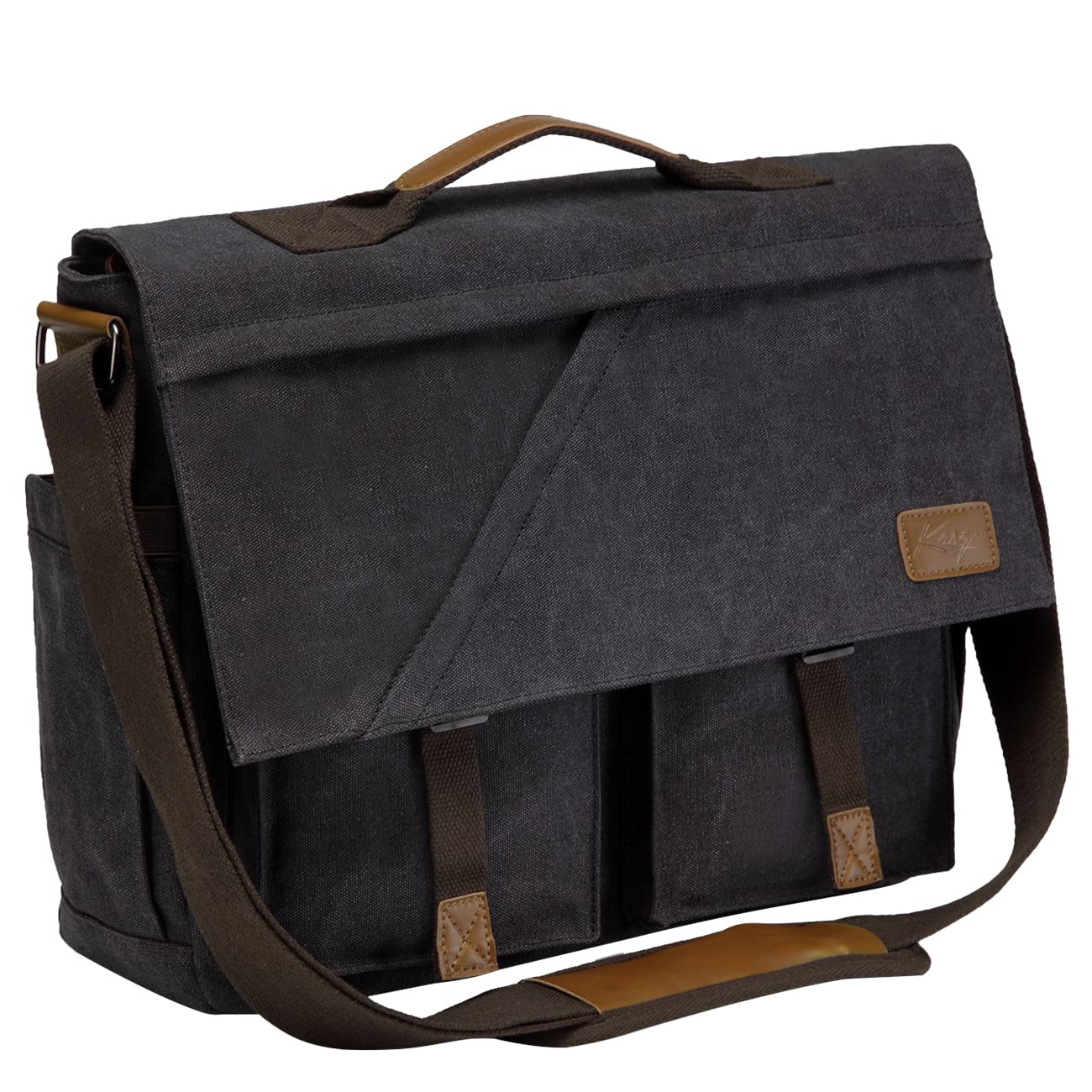 Kasqo Waterproof Canvas Messenger Bag for Men - Durable 14
